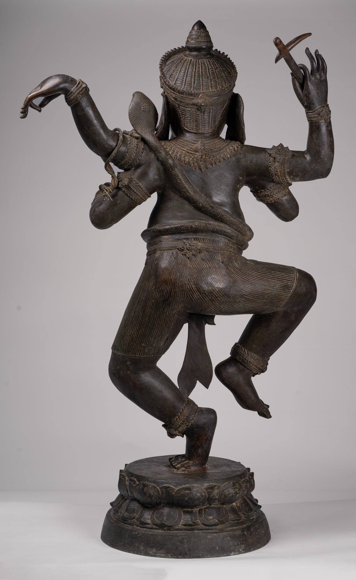 Large Ganesha Statue - Antique Thai Style Bronze Dancing Ganesh Statue - 120cm/48"