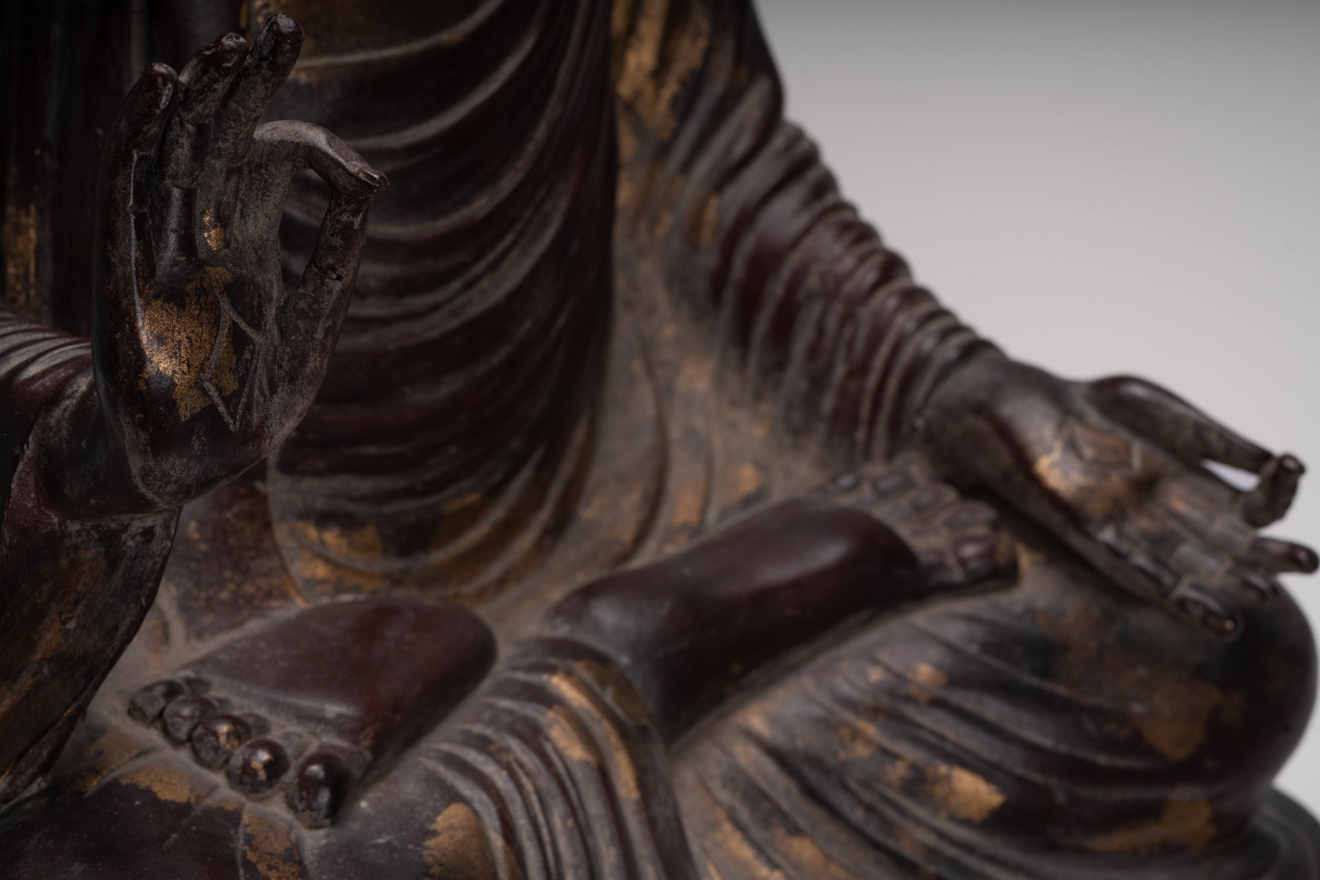 Masterpiece Buddha Statue - Antique Tibet Style Seated Teaching Buddha Statue - 88cm/35"