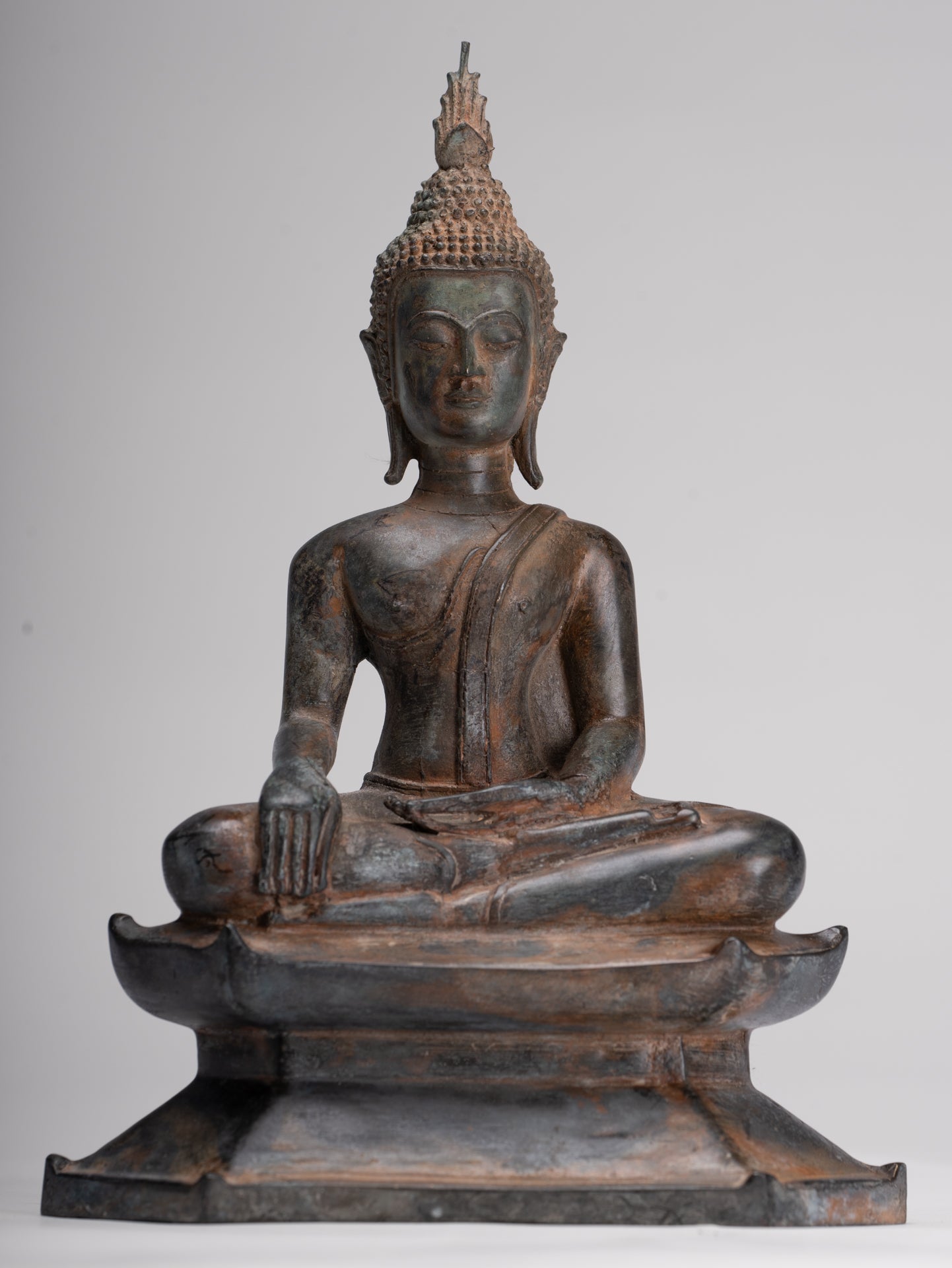 Buddha Statue - Antique Sukhothai Style Thai Enlightenment Buddha Statue - 23.5cm/9"