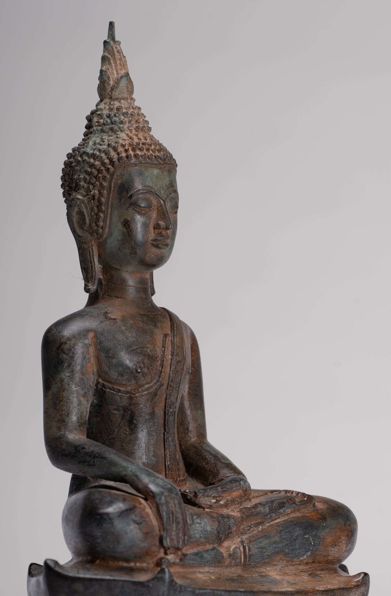 Buddha Statue - Antique Sukhothai Style Thai Enlightenment Buddha Statue - 23.5cm/9"