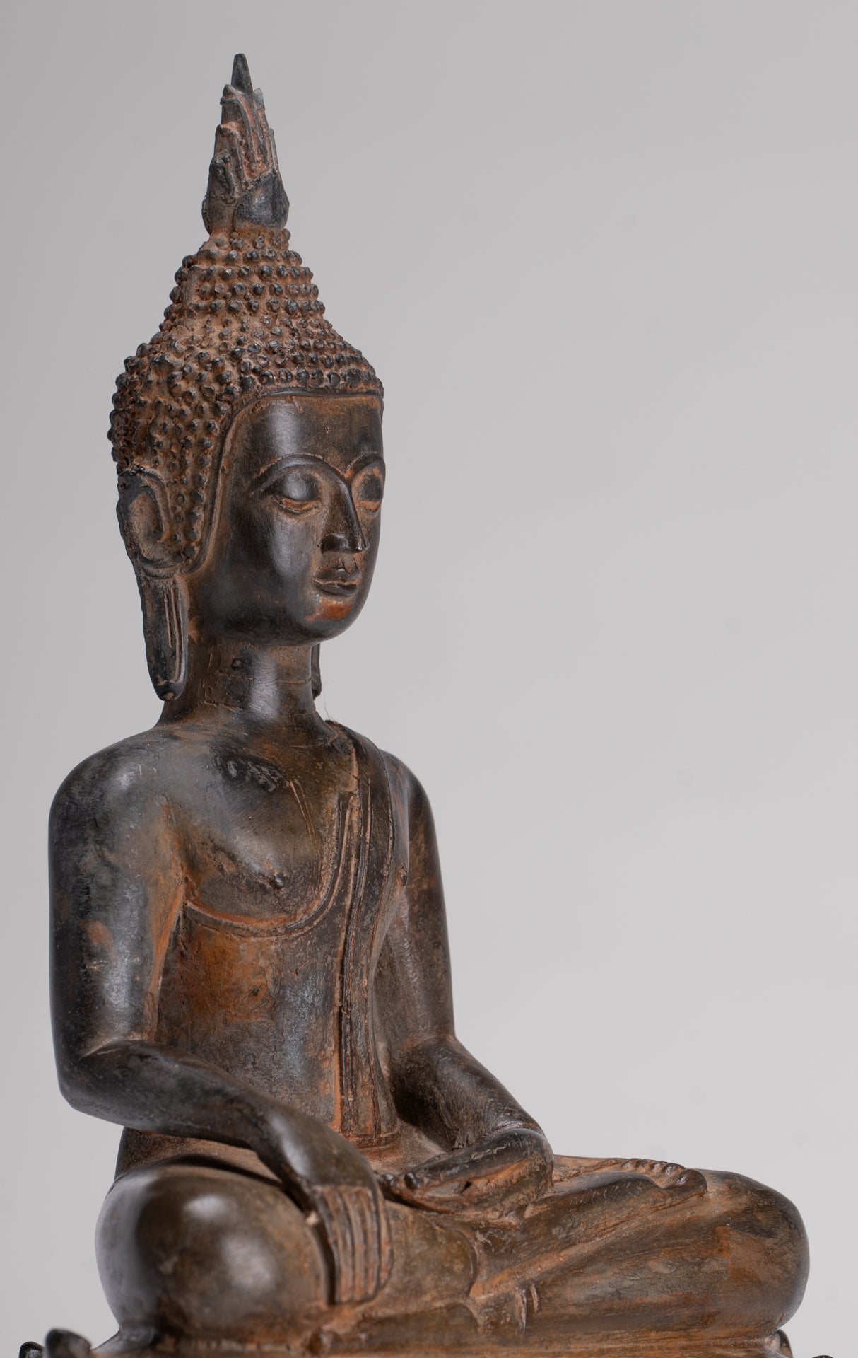 Buddha Statue - Antique Sukhothai Style Thai Enlightenment Buddha Statue - 23.5cm/9"