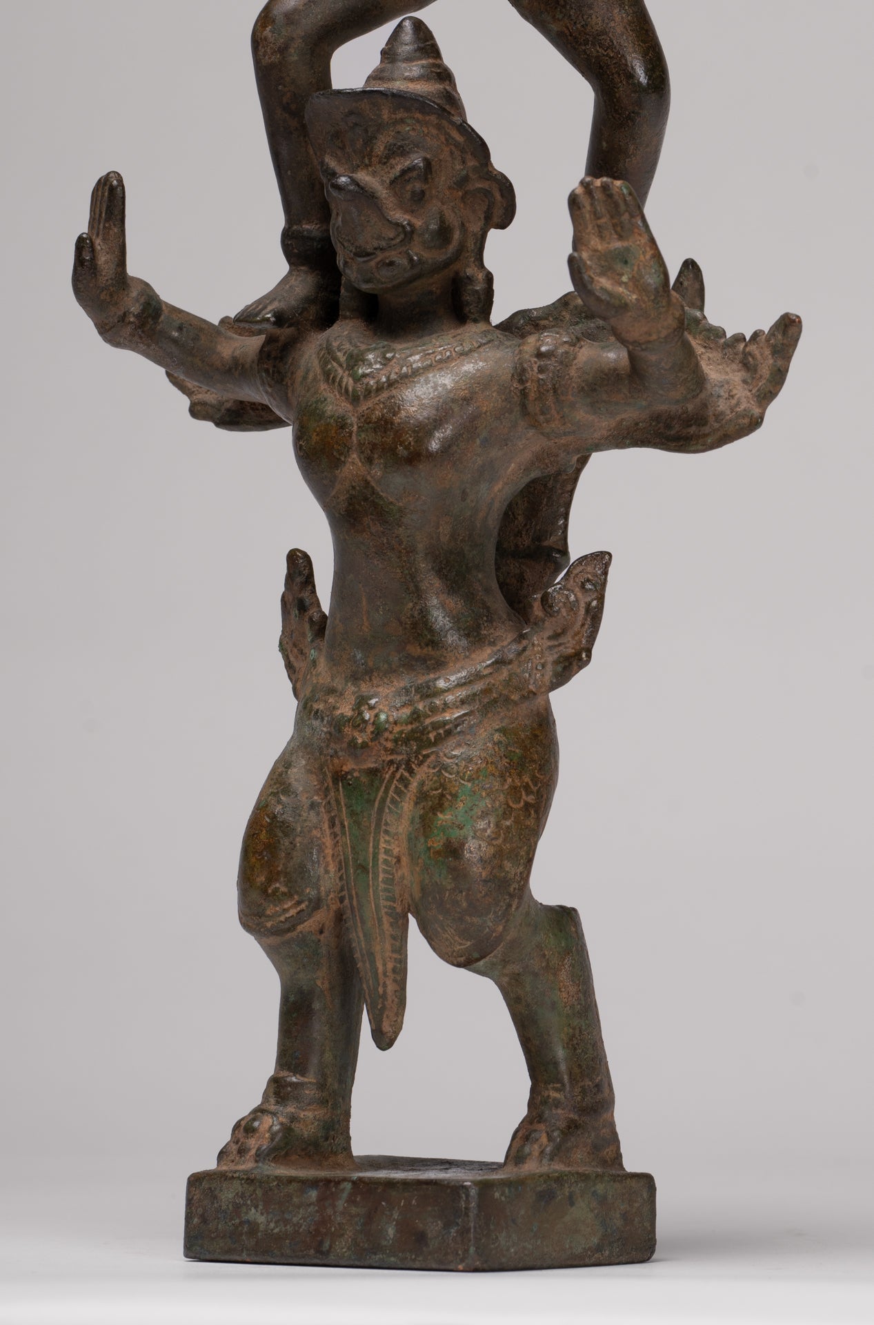 Masterpiece - Antique Khmer Style Bronze Khmer Baphuon Vishnu Statue Riding Garuda - 36cm/14"