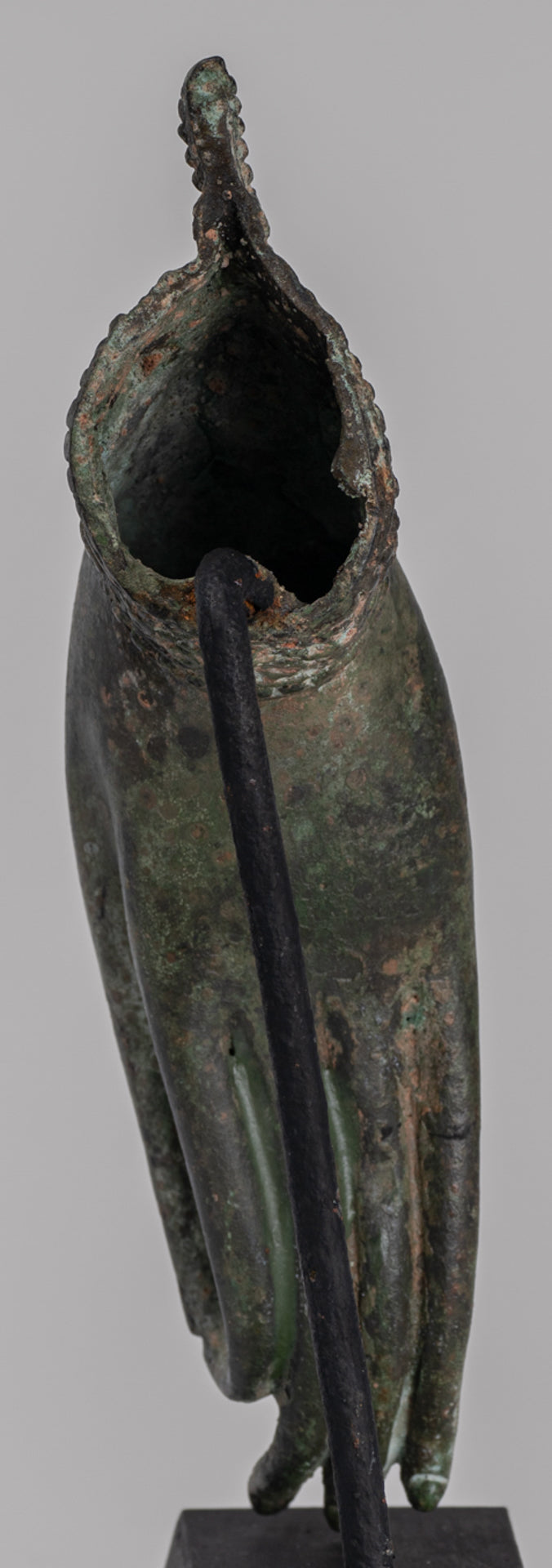 Mounted Antique Thai Style Southeast Asia Bronze Thai Teaching Hand - 19cm/8"