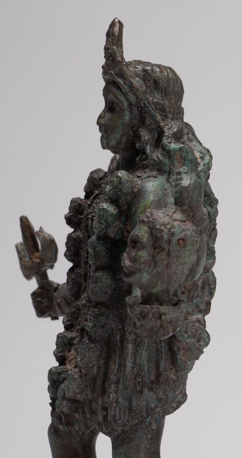 Kali Statue - Antique Indian Style Standing Bronze Kali or Mahakali Statue - 19cm/8"