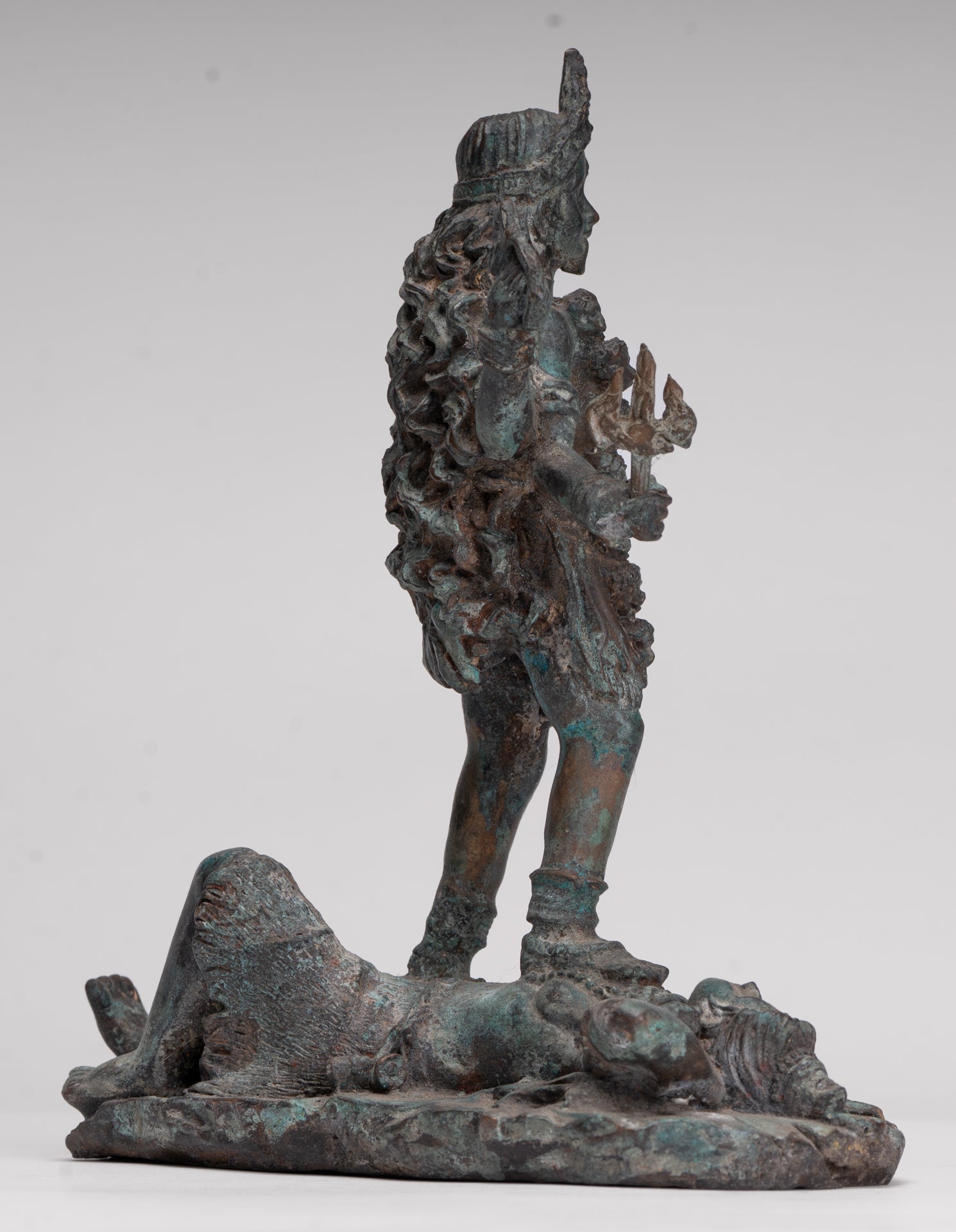 Kali Statue - Antique Indian Style Standing Bronze Kali or Mahakali Statue - 20cm/8"