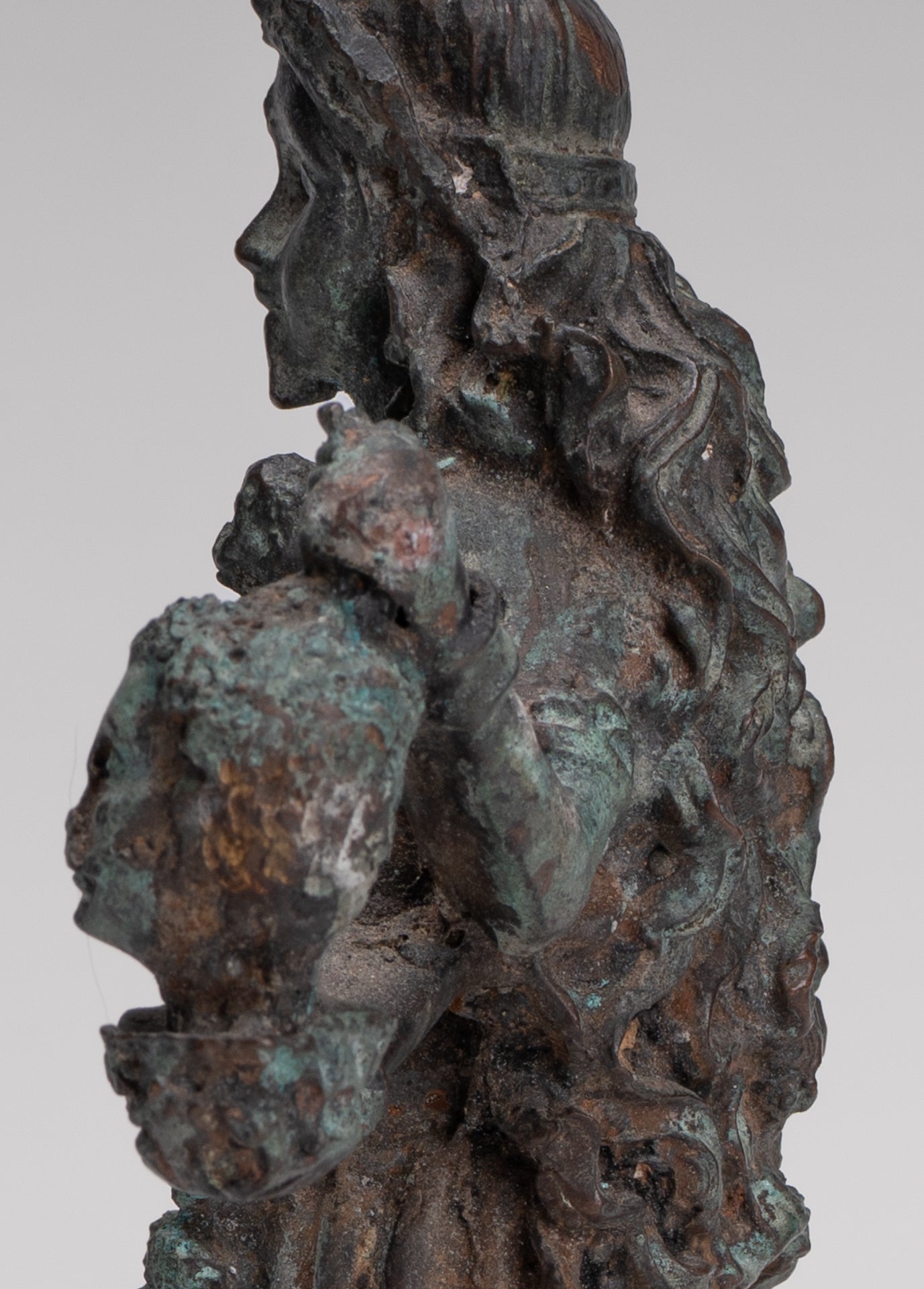 Kali Statue - Antique Indian Style Standing Bronze Kali or Mahakali Statue - 20cm/8"