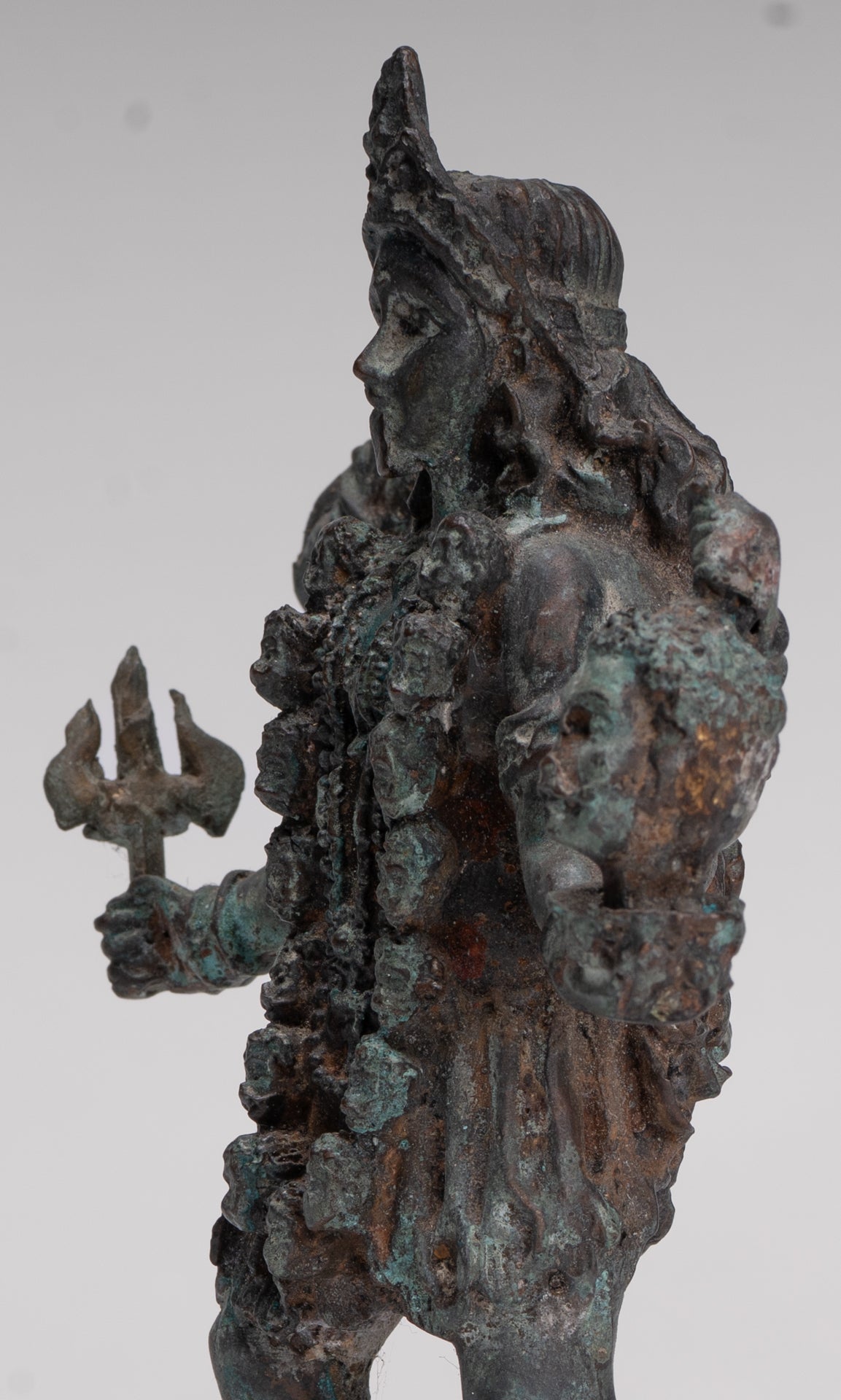 Kali Statue - Antique Indian Style Standing Bronze Kali or Mahakali Statue - 20cm/8"