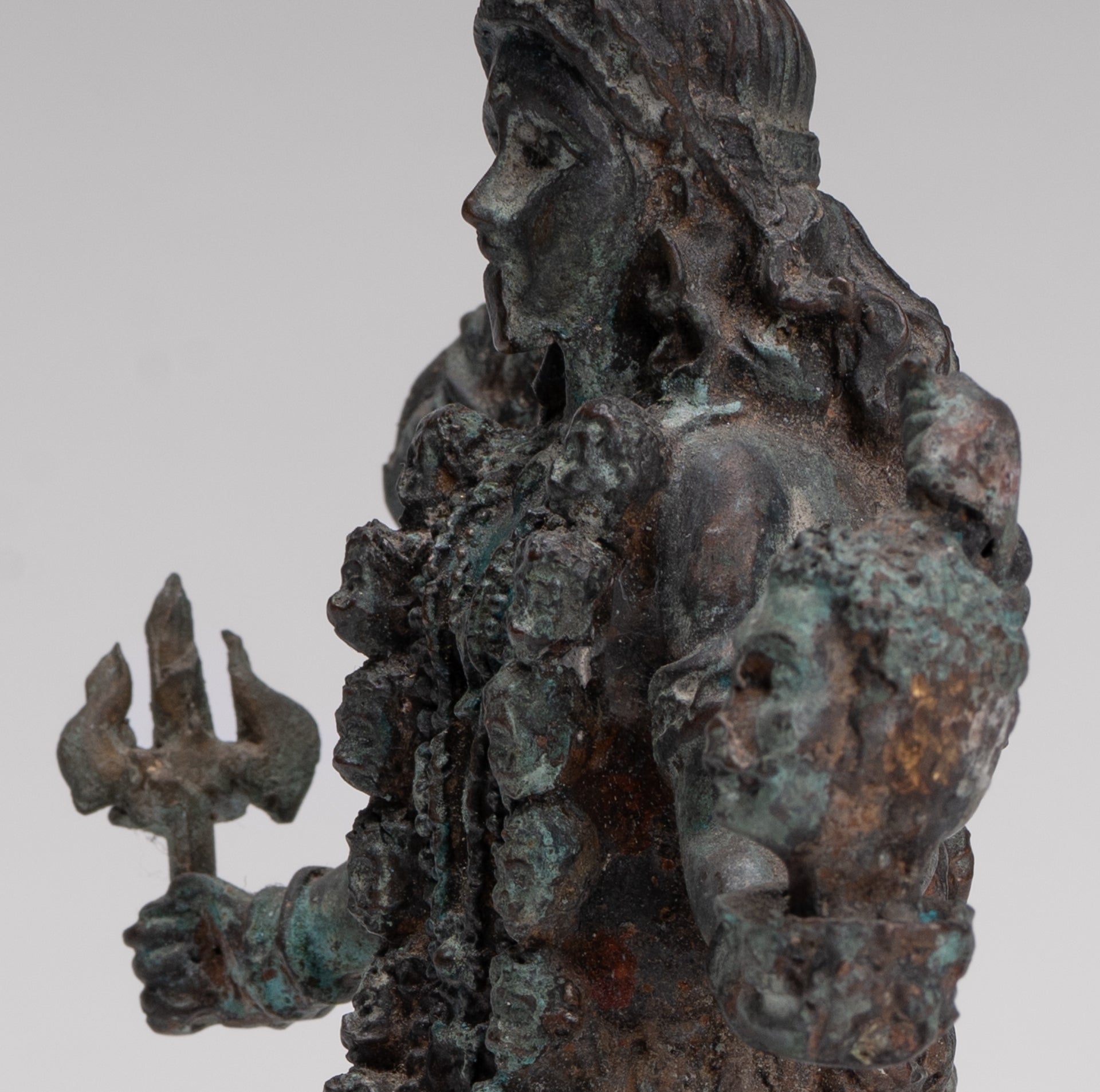 Kali Statue - Antique Indian Style Standing Bronze Kali or Mahakali Statue - 20cm/8"