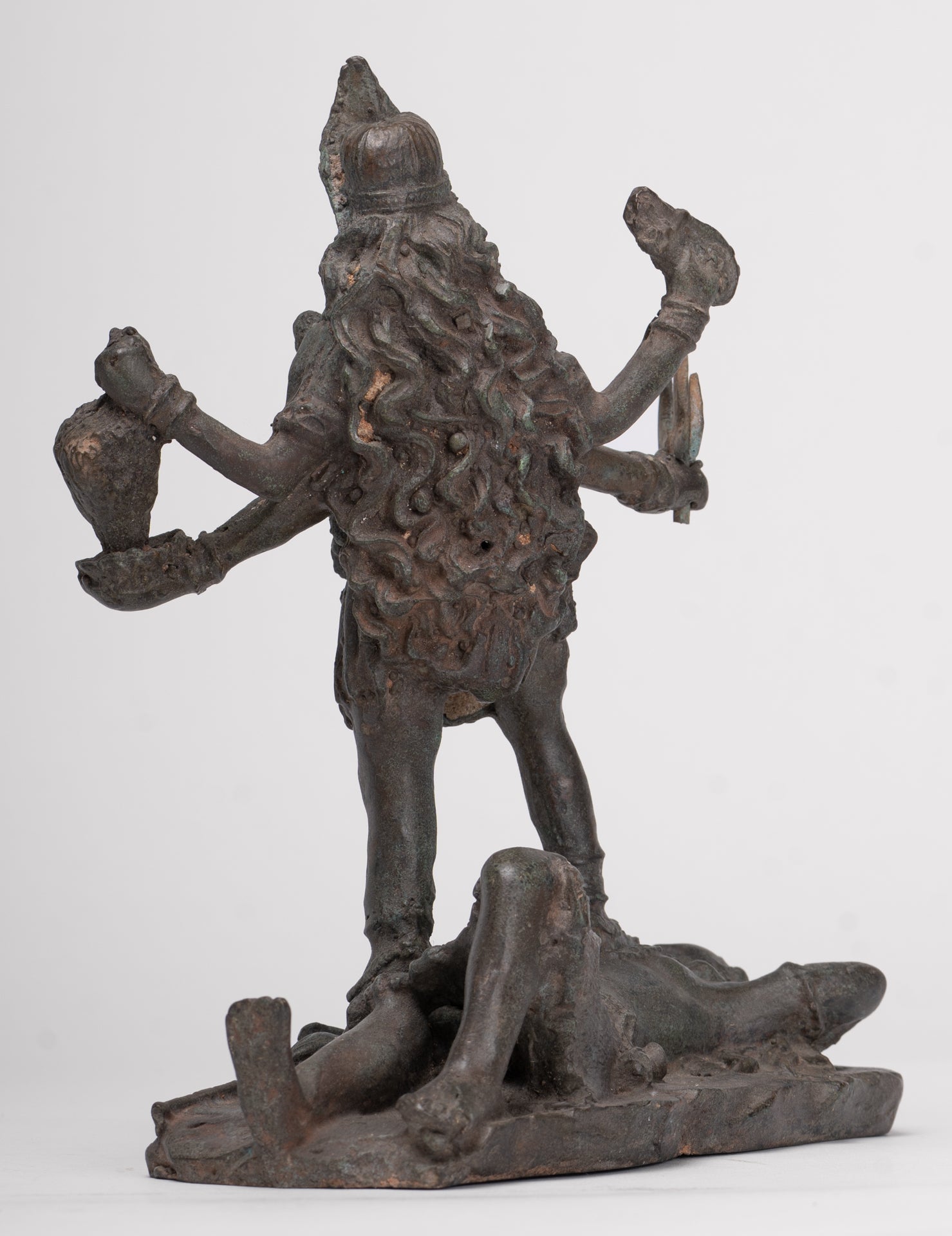 Kali Statue - Antique Indian Style Standing Bronze Kali or Mahakali Statue - 19cm/8"