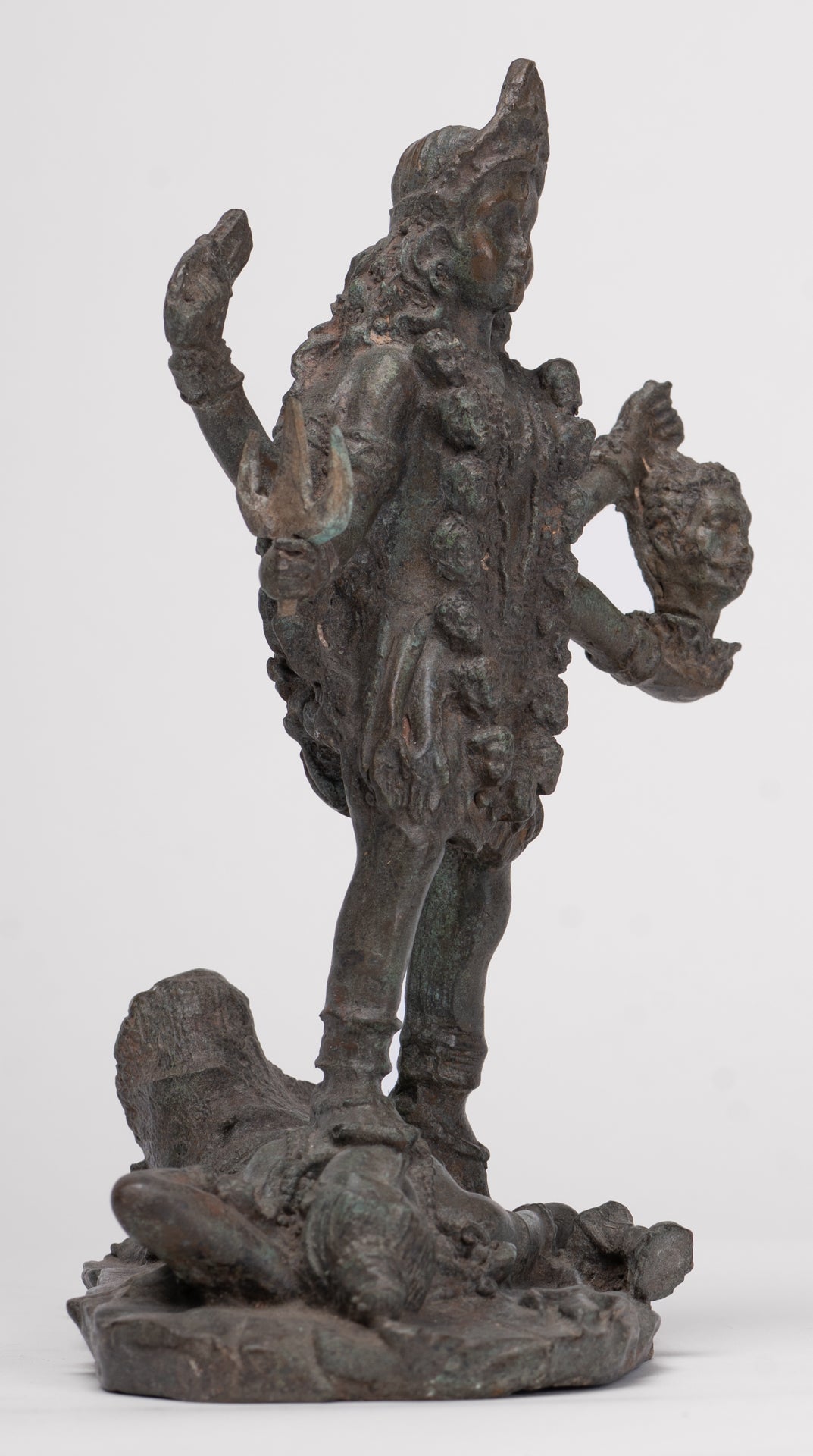 Kali Statue - Antique Indian Style Standing Bronze Kali or Mahakali Statue - 19cm/8"