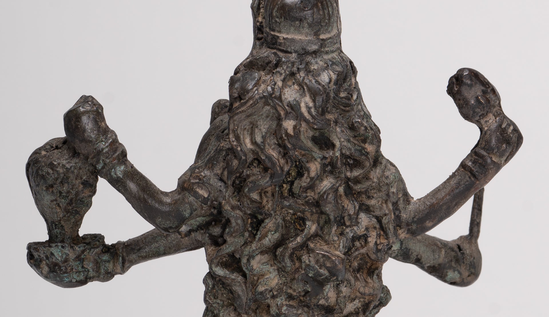 Antique Indian Style Standing Bronze Kali or Mahakali Statue - 19cm/8"