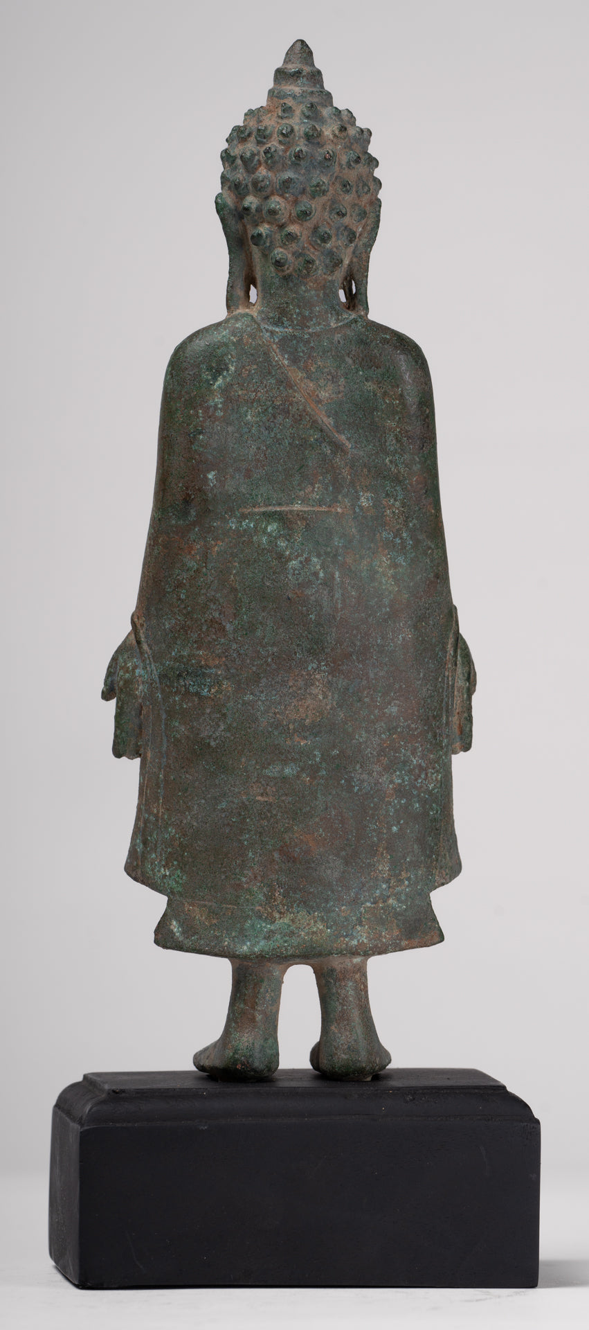 Buddha Statue - Antique Khmer -Stil montiert Bronze Phnom da Stand Buddha Statue - 31cm/12 "