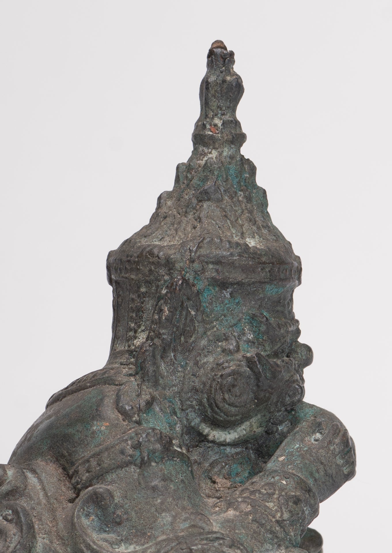 Phra Rahu Statue - Antique Thai Style God of Eclipses and Protection Phra Rahu Statue - 15.5cm/6"