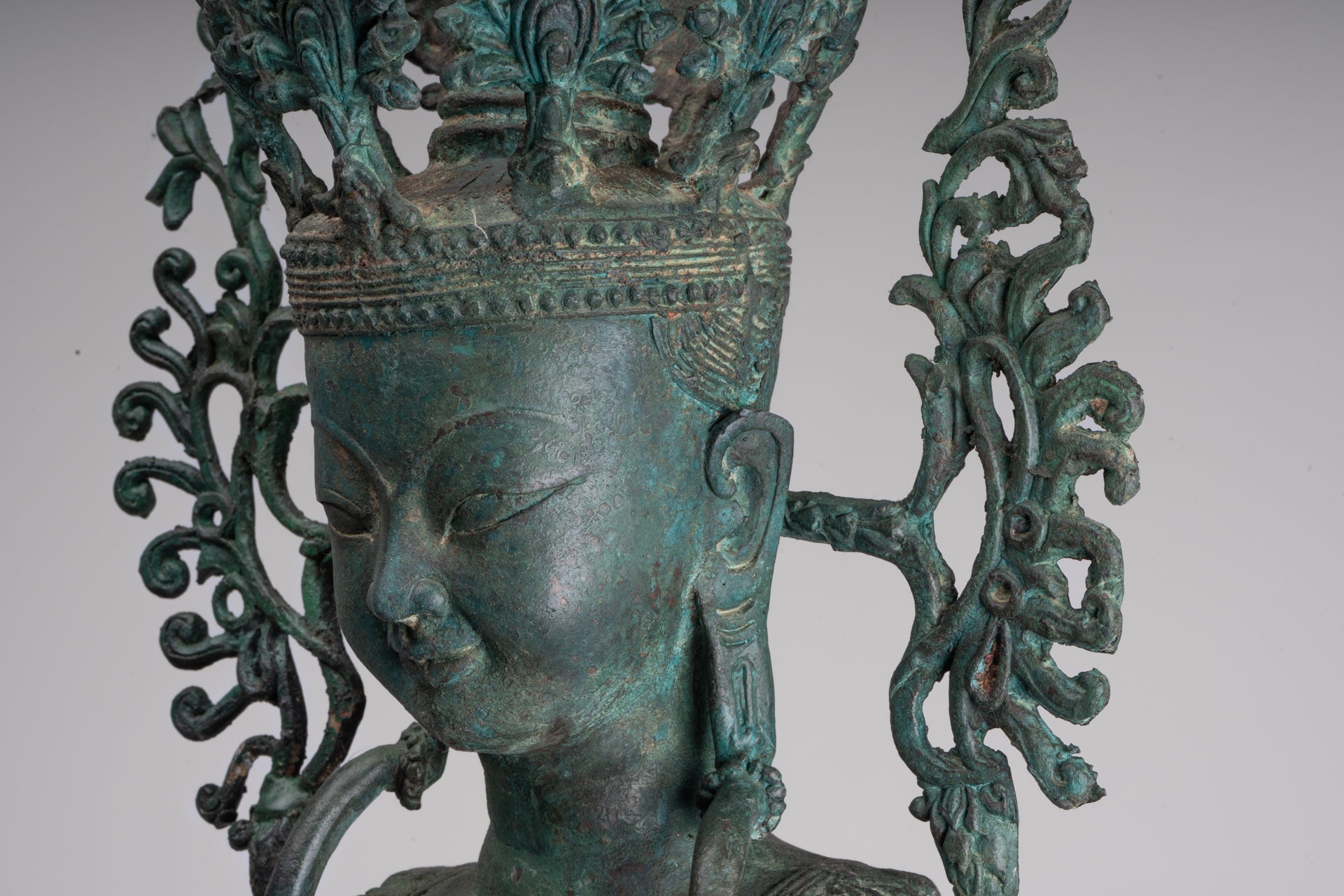 Large Buddha Statue - Antique Burmese Style Bronze Shan Enlightenment Seated Buddha Statue - 103cm/41"