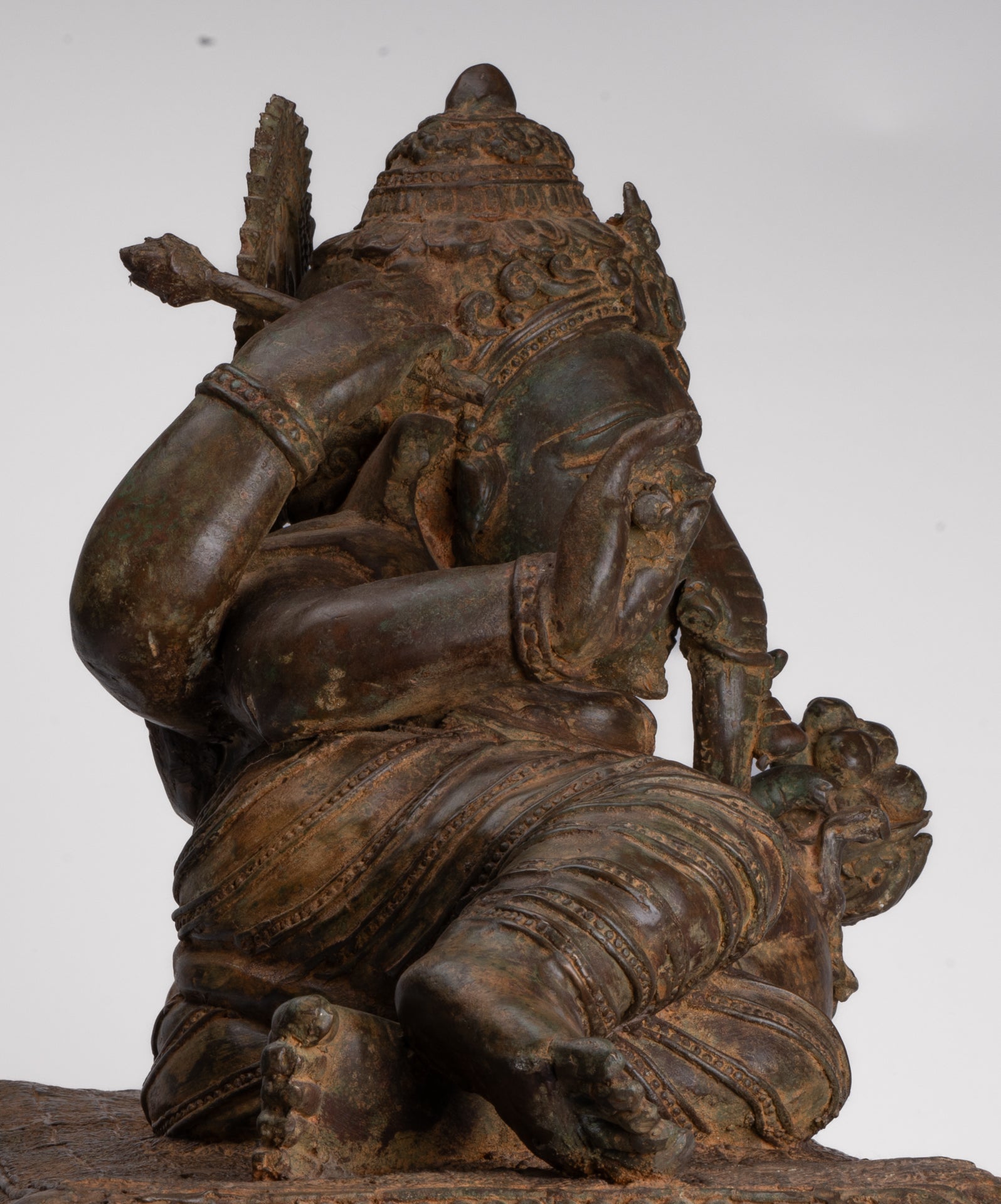 Ganesh - Antique Thai Style Bronze Reclining Ganesha Statue - 47cm/19"