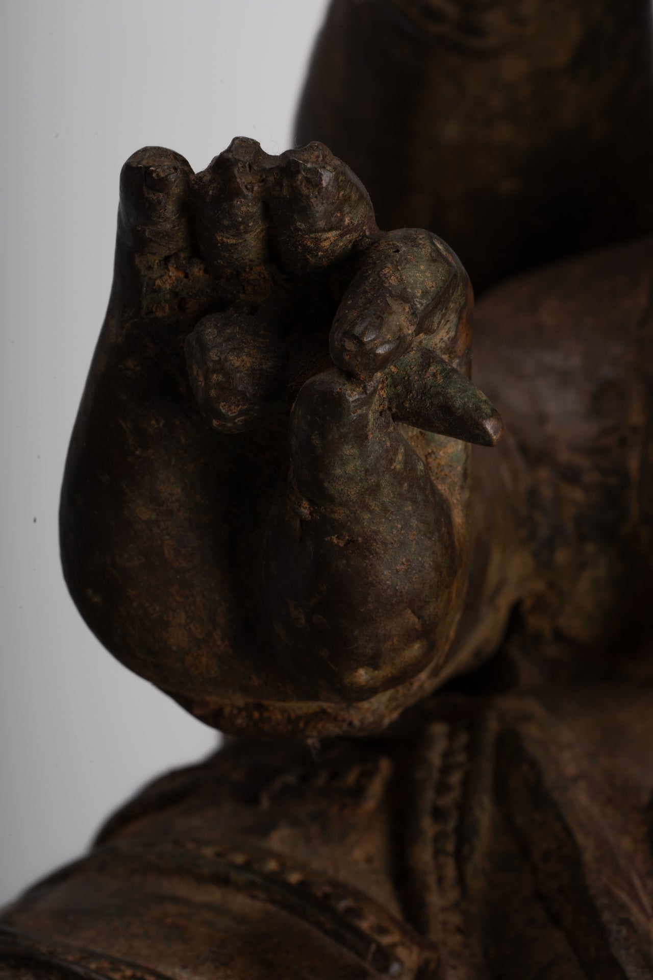 Ganesh - Antique Thai Style Bronze Reclining Ganesha Statue - 47cm/19"