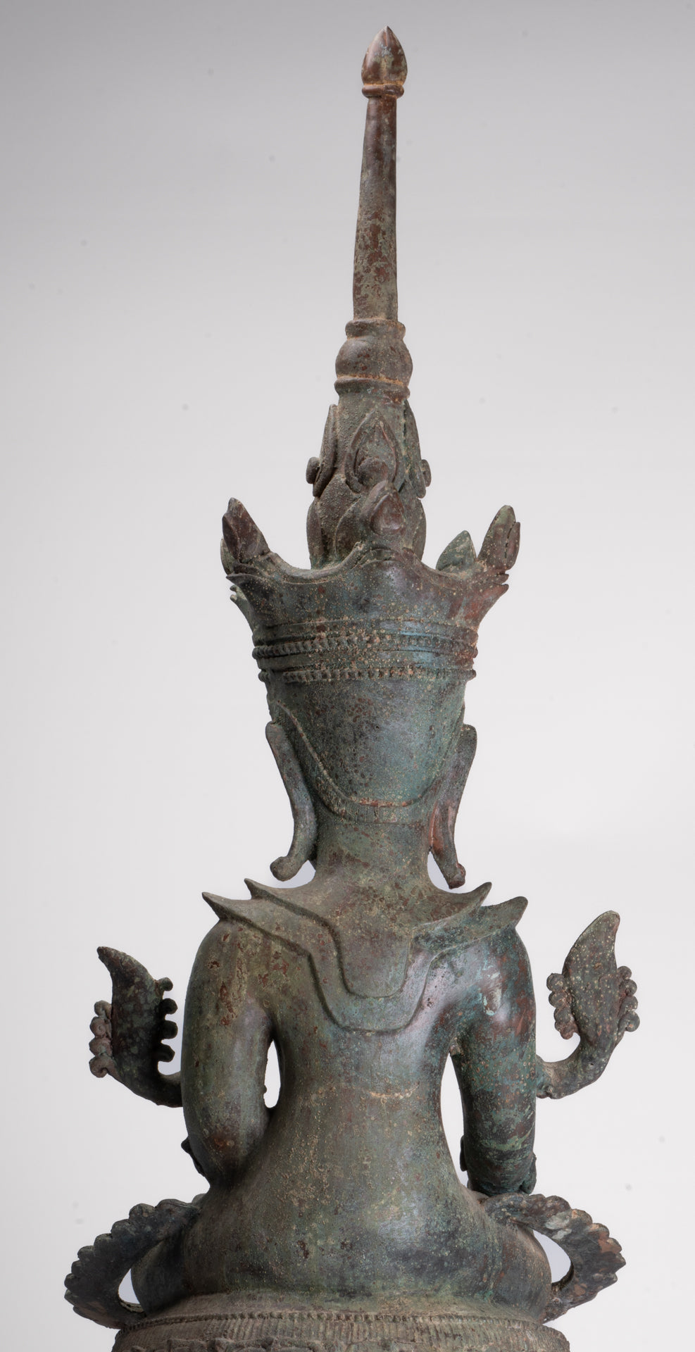 Antique Burmese Style Bronze Shan Enlightenment Seated Buddha Statue - 100cm/40"