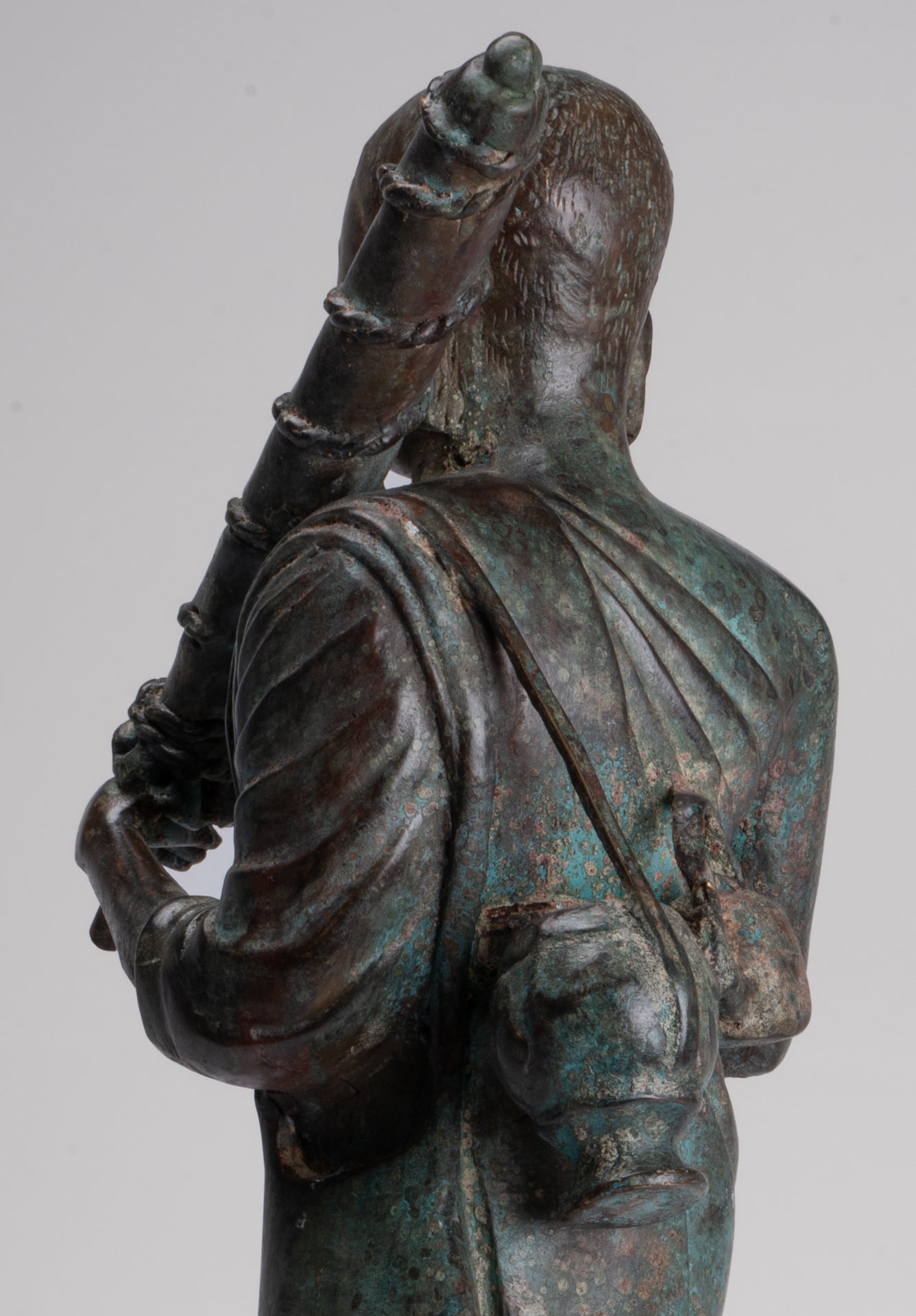 Mönch - Antike Thai -Stil Bronze Dvaravati Sīvali Anhänger / Schüler der Buddha -Statue - 57cm / 23 "