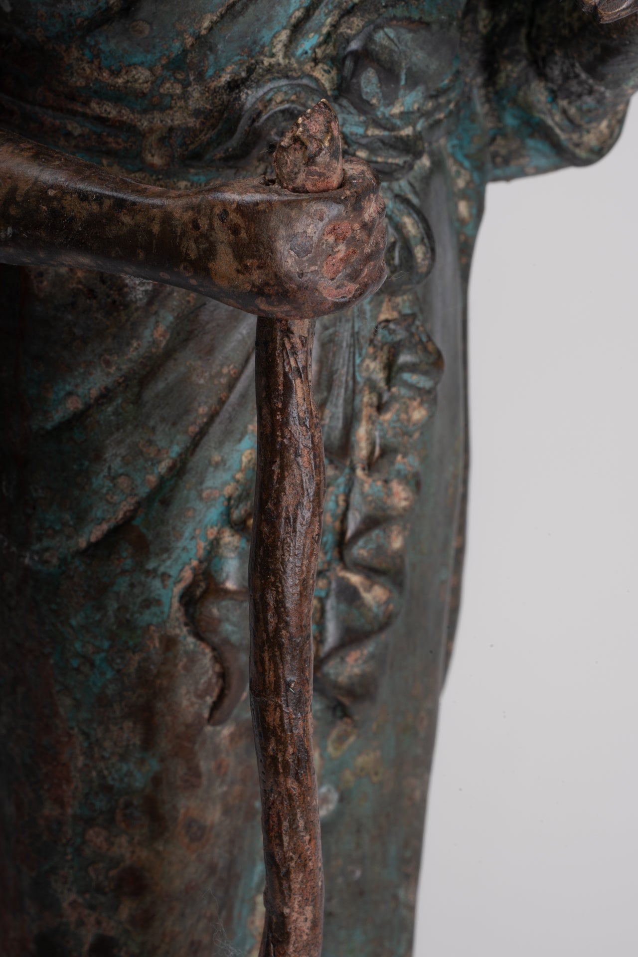 Mönch - Antike Thai -Stil Bronze Dvaravati Sīvali Anhänger / Schüler der Buddha -Statue - 57cm / 23 "