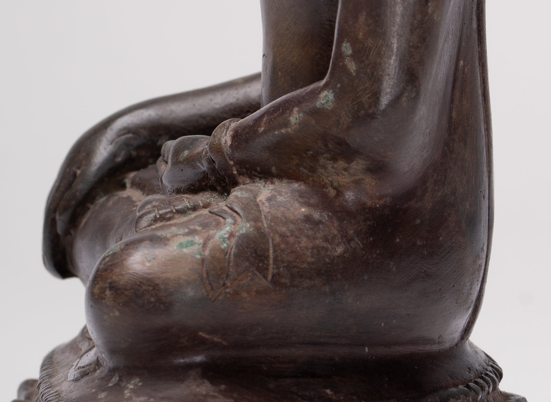 Buddha Statue - Antique Thai Style Bronze Chiang Saen Enlightenment Buddha Statue - 24cm/10"