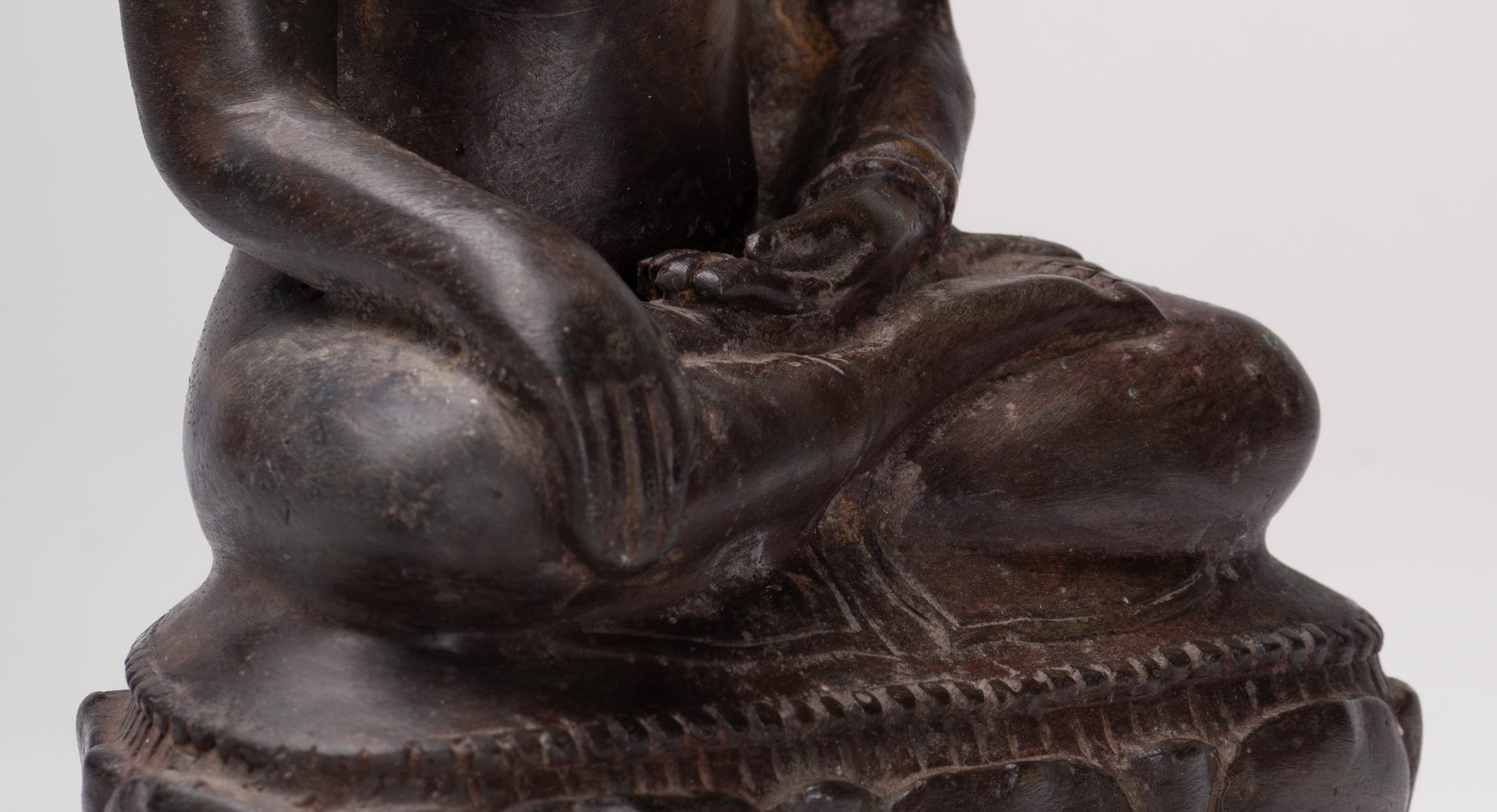 Buddha Statue - Antique Thai Style Bronze Chiang Saen Enlightenment Buddha Statue - 24cm/10"