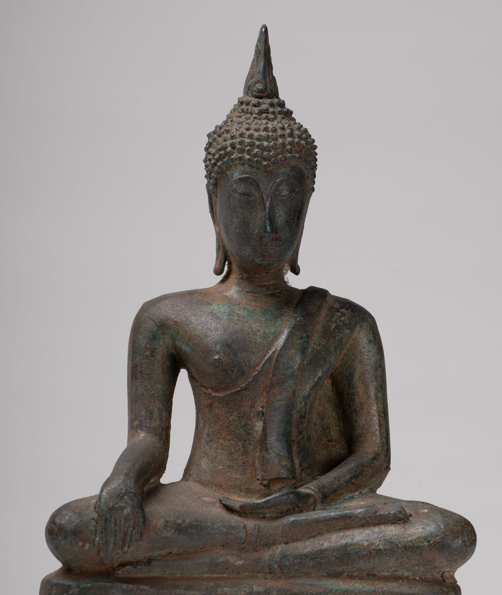 Buddha Statue - Antike Ayutthaya -Stil sitzend Erleuchtung Buddha Statue - 23cm/9 "