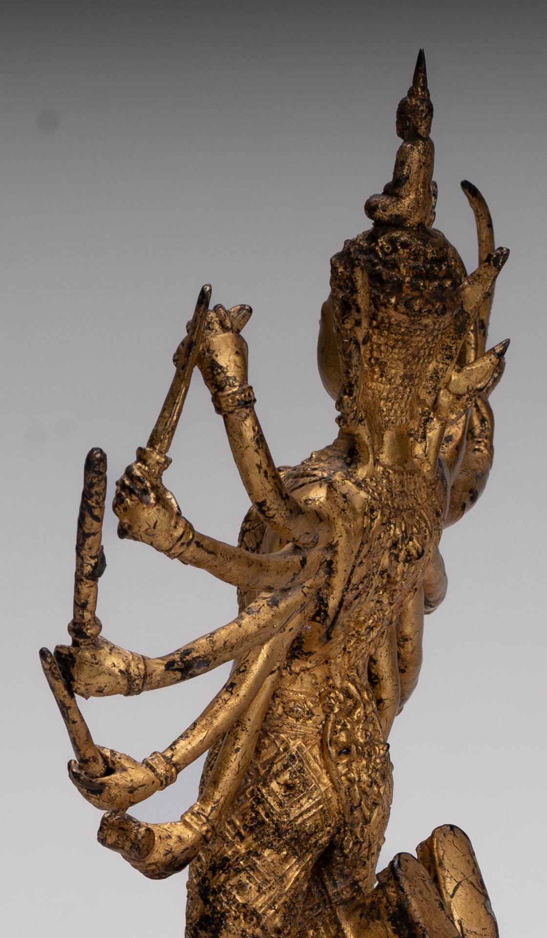 Shiva and Nandi - Antique Thai Style Rattanakosin Shiva and Nandi Statue - 27cm/11"