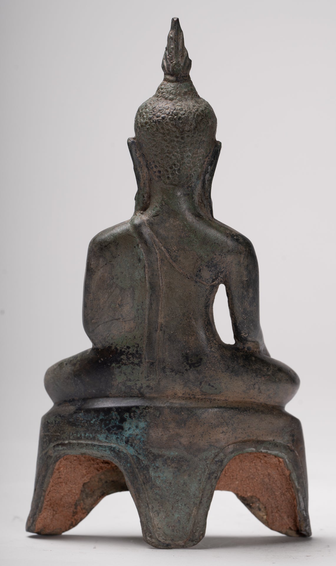 Buddha Statue - Antique U Thong Style Bronze Enlightenment Buddha Statue - 24cm/10"