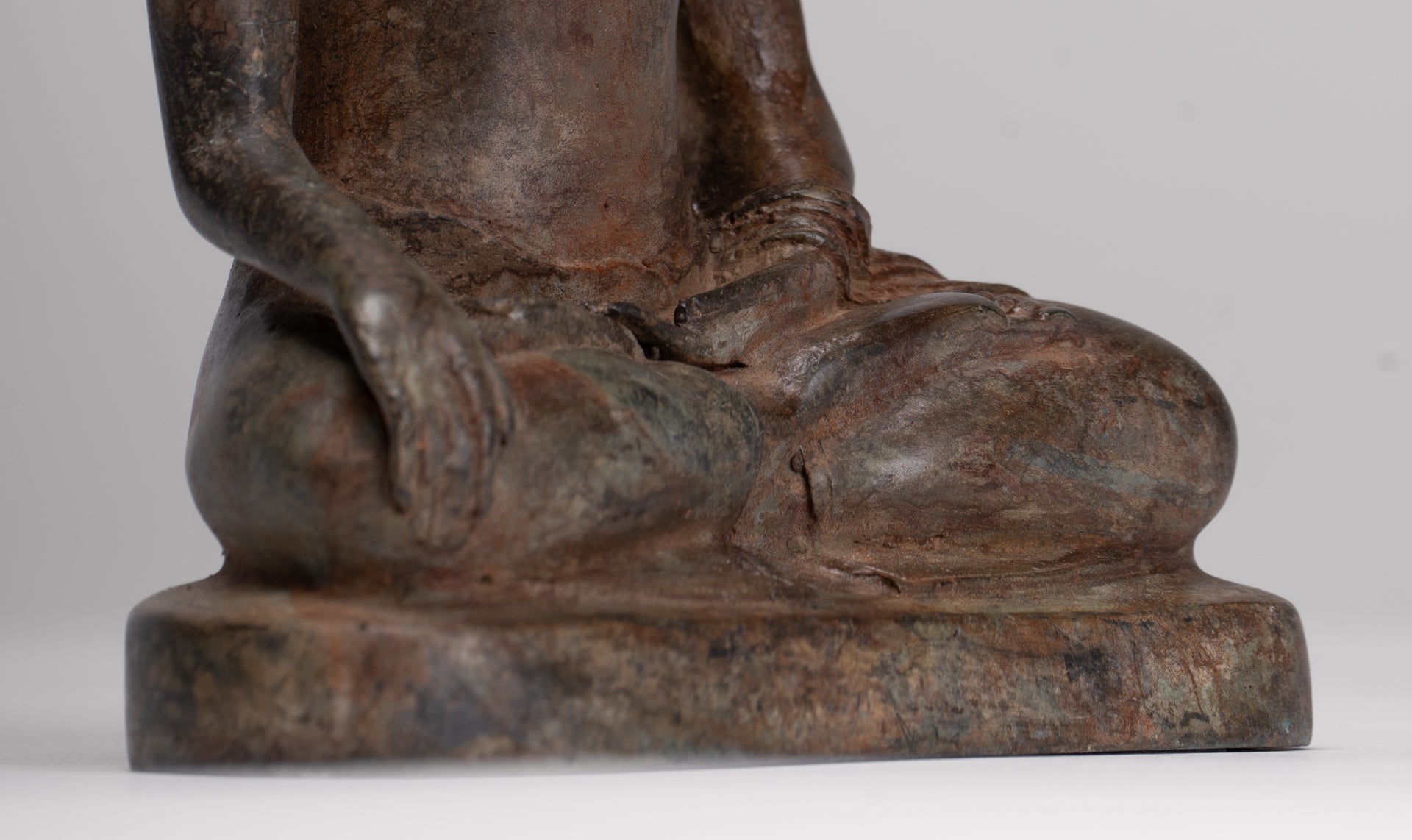 Buddha Statue - Antique Thai Style Bronze Chiang Saen Enlightenment Buddha Statue - 18cm/7"