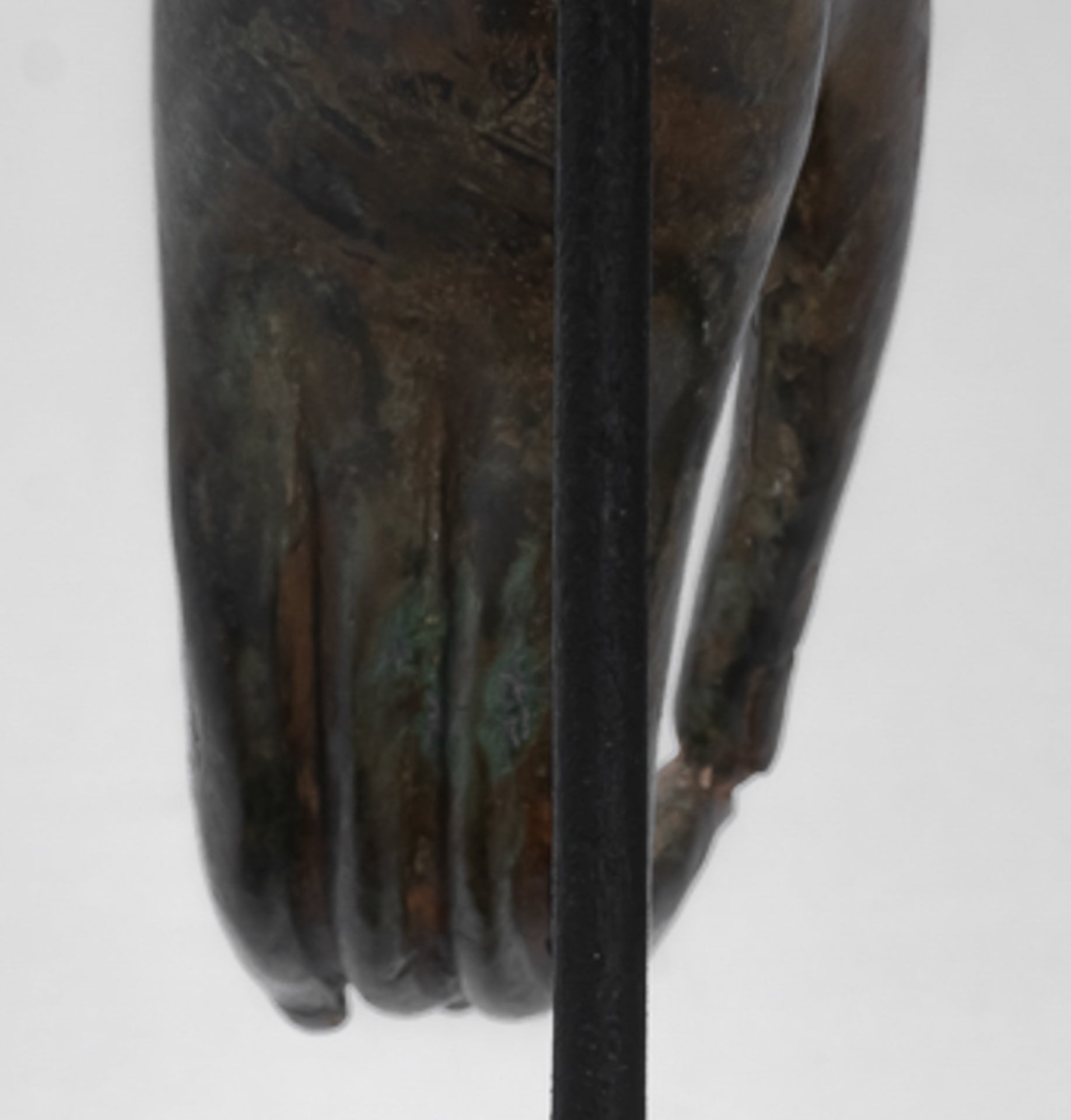 Mounted Antique Thai Style Southeast Asia Bronze Thai Teaching Hand - 25cm/10"