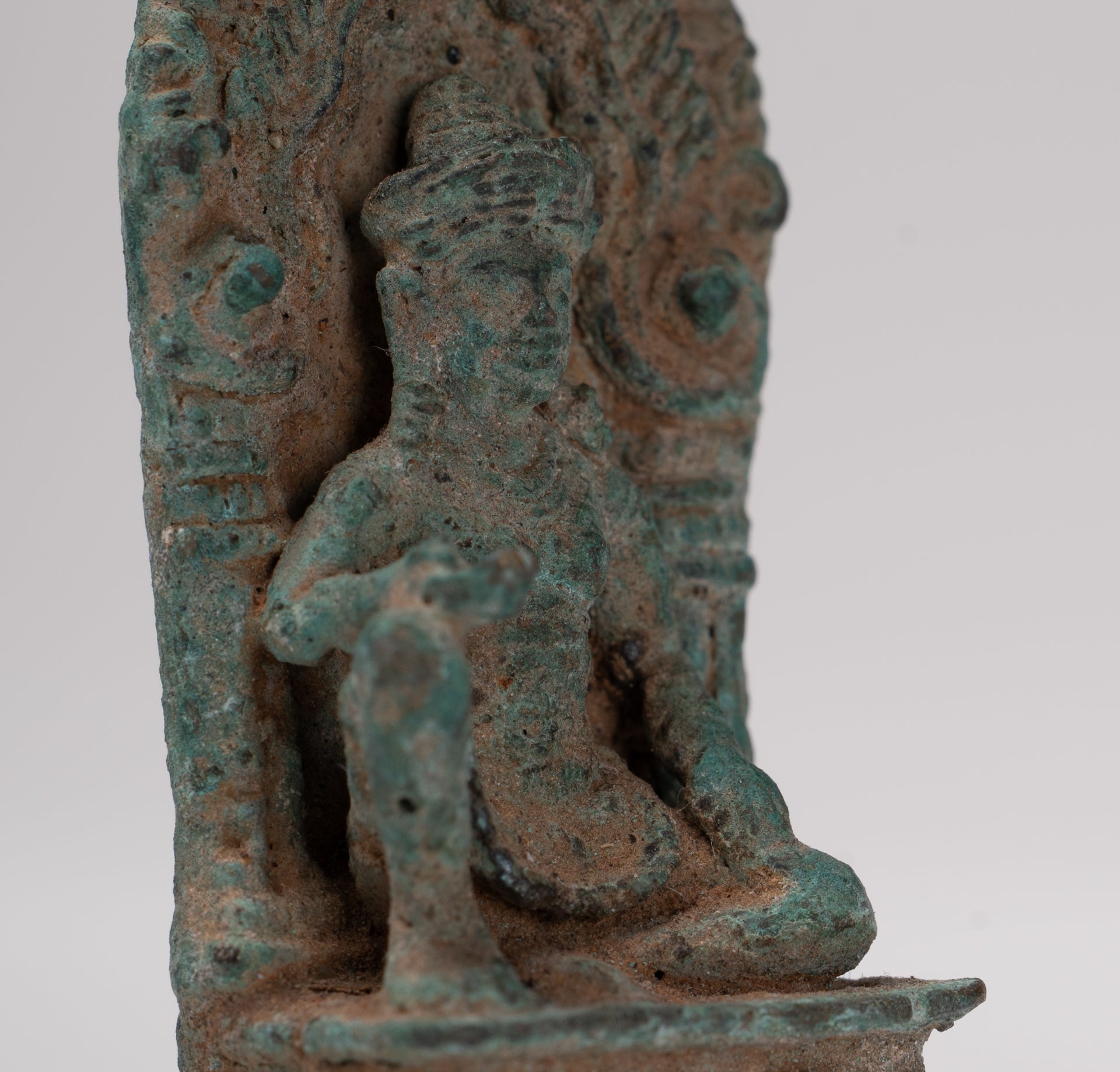 Vishnu Statue - Antique Baphuon Style Stone Seated Khmer Vishnu Statue - 7.5cm / 3"