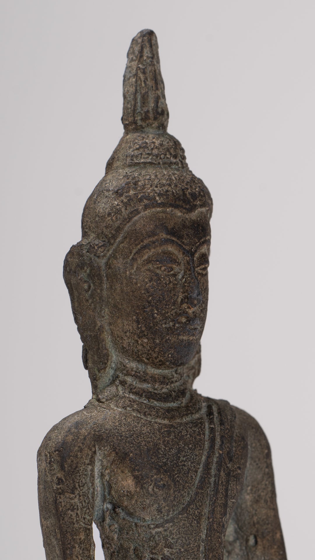 Buddha Statue - Antique Ayutthaya Style Seated Enlightenment Buddha Statue - 12.5cm/5"