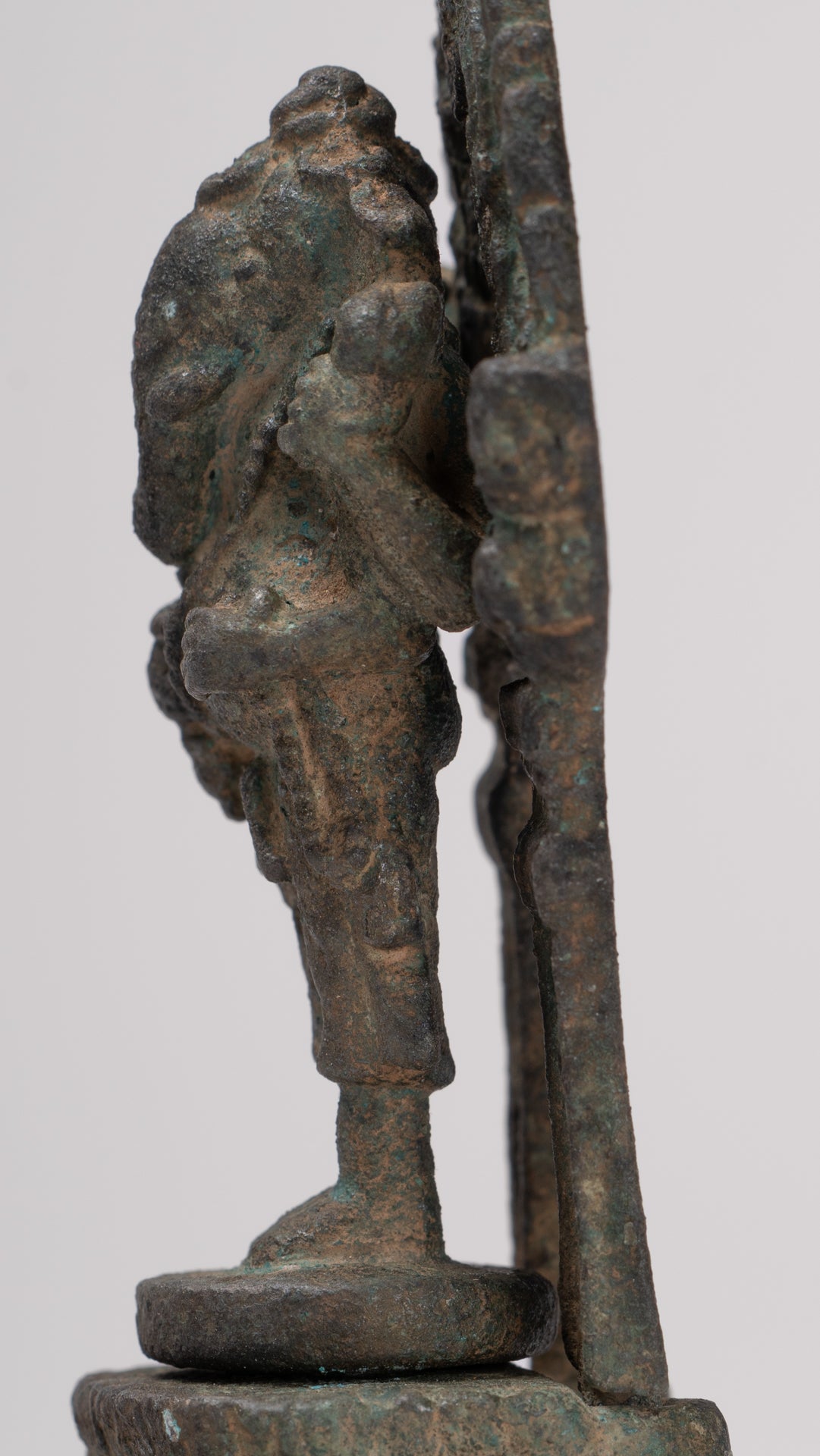 Ganesha Statue - Antique Thai Style Enthroned Bronze Standing Ganesha Statue - 11.5cm/5"