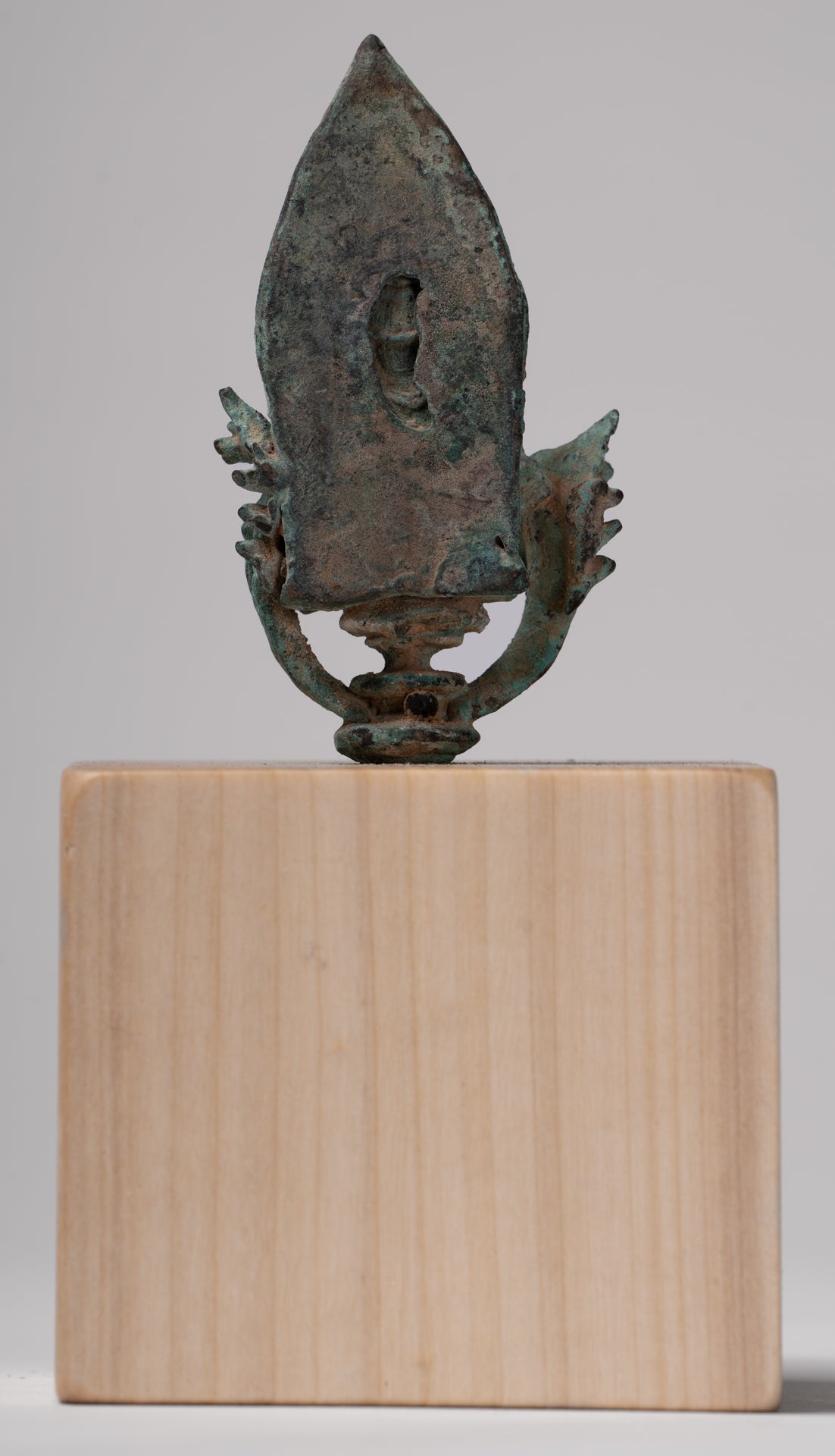 Vishnu Statue - Antique Khmer Style Enthroned Bronze Seated Vishnu Statue - 14cm/6"