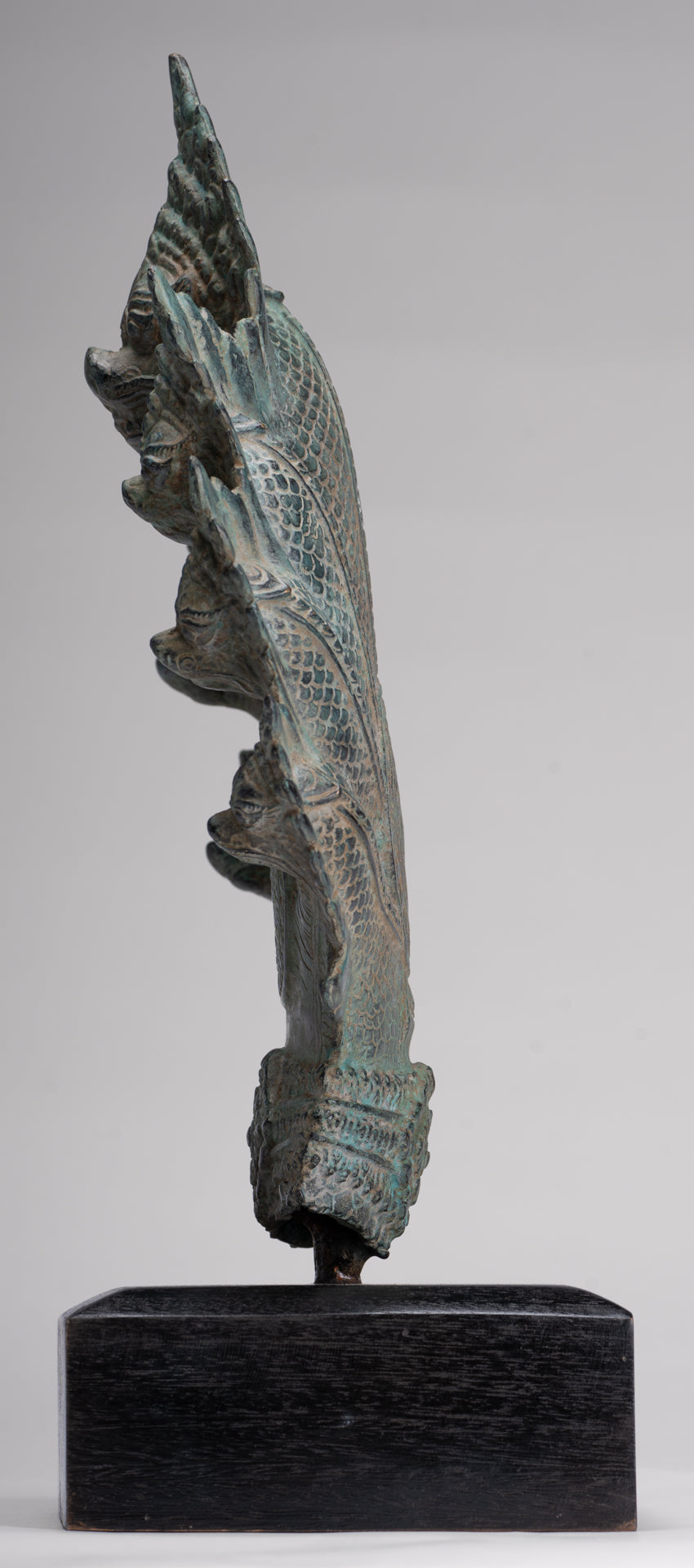 Naga Statue - Antique Khmer Style Bronze Protective Naga, Snake or Serpent Statue - 36cm/14"