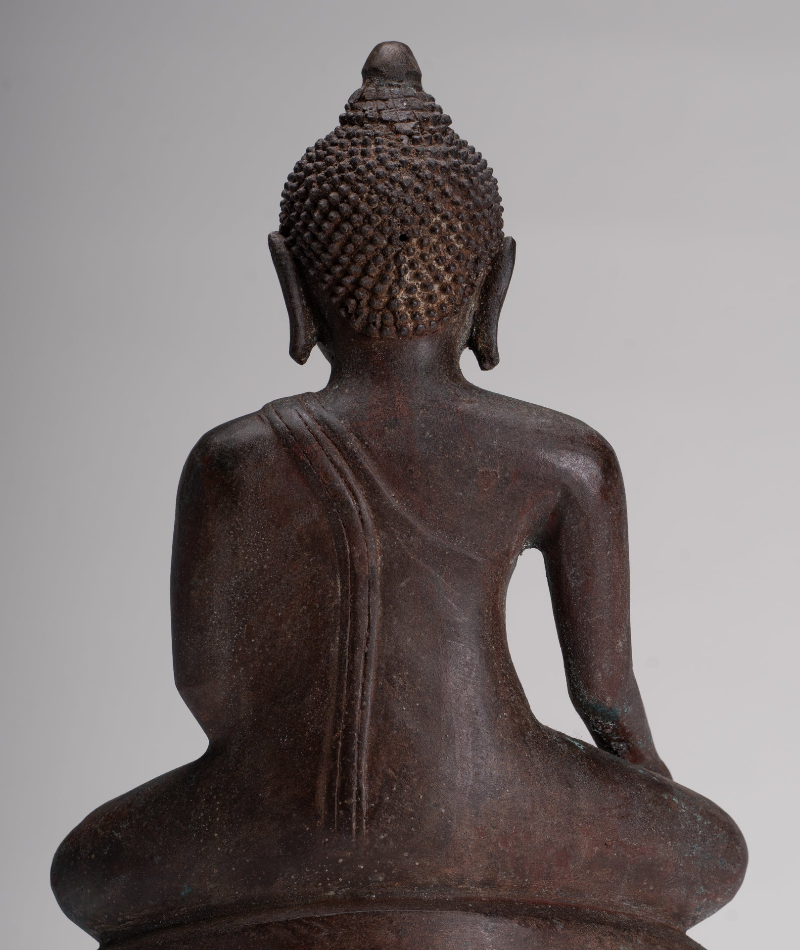 Buddha Statue - Antique Thai Style Bronze Chiang Saen Enlightenment Buddha Statue - 30cm/12"