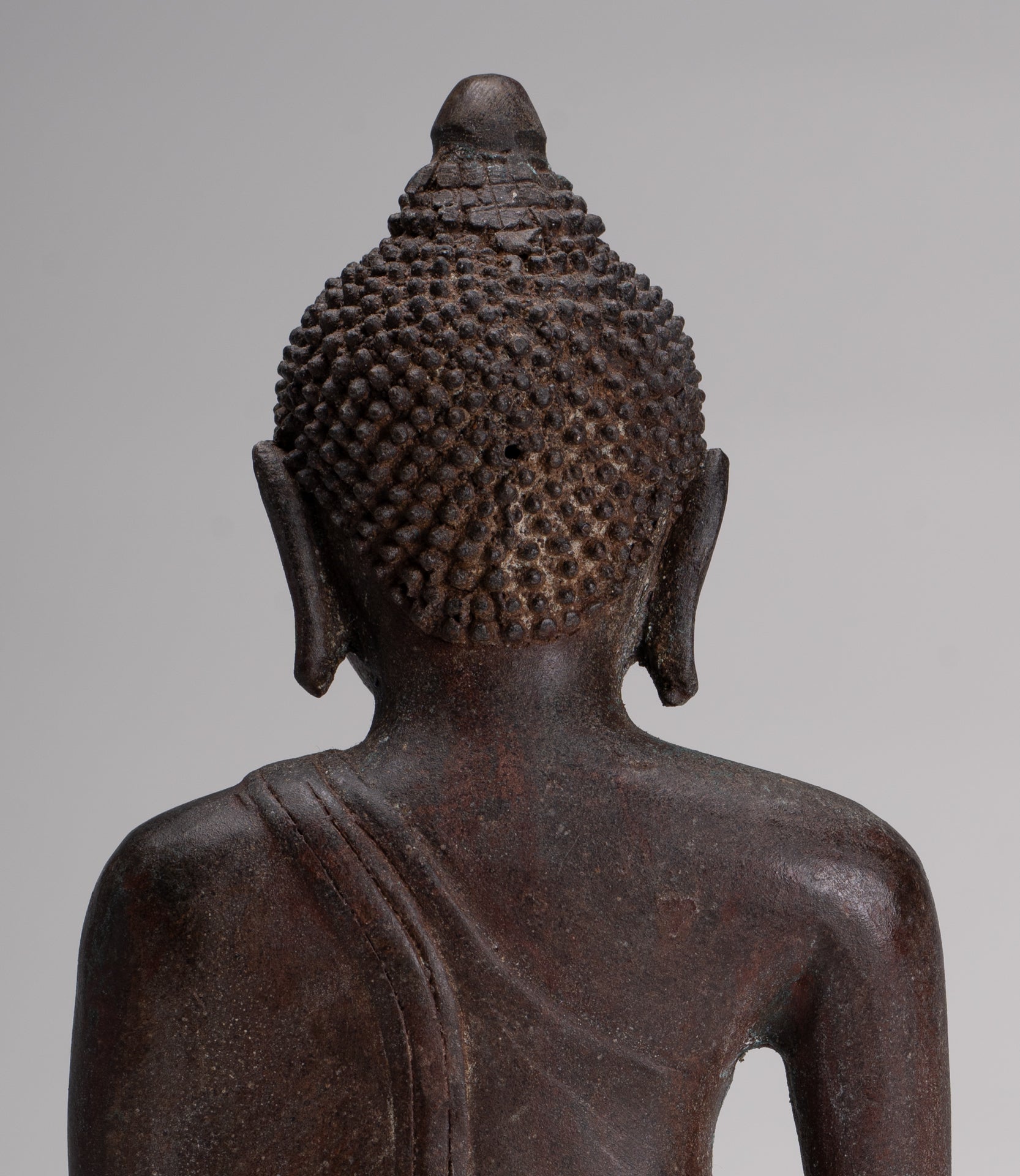 Buddha Statue - Antique Thai Style Bronze Chiang Saen Enlightenment Buddha Statue - 30cm/12"