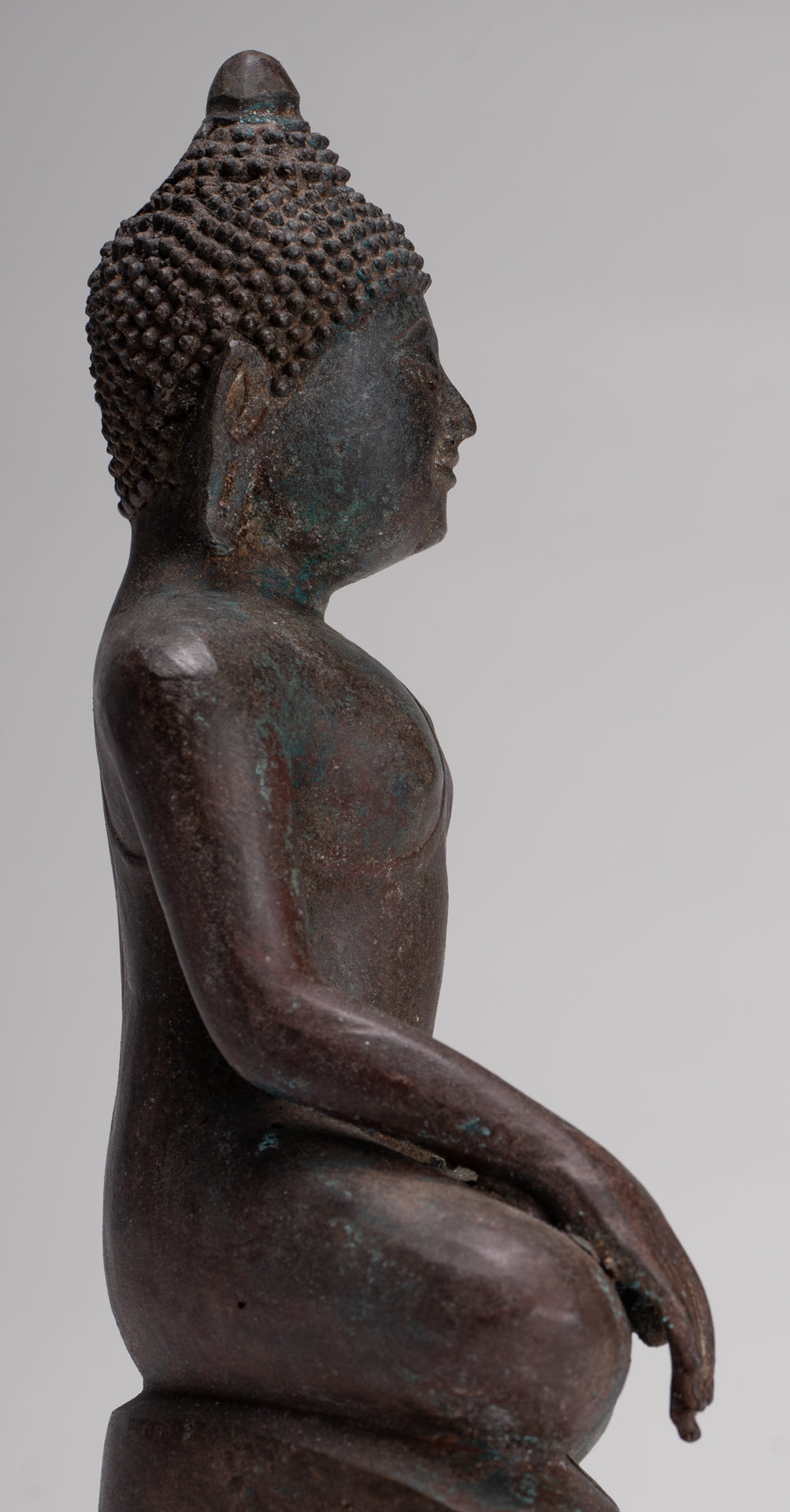 Buddha Statue - Antique Thai Style Bronze Chiang Saen Enlightenment Buddha Statue - 30cm/12"