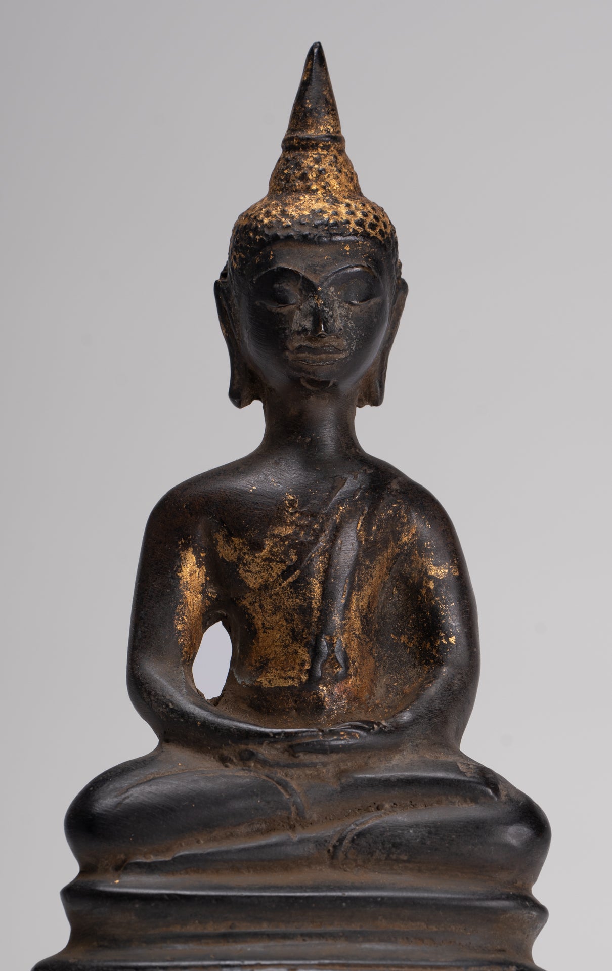 Buddha Statue - Large Antique Laos Style Meditation Buddha Statue - 21cm/8"