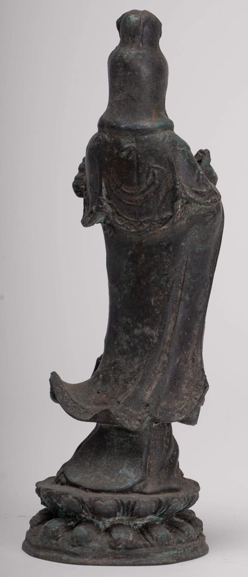 Antique Chinese Style Bronze Bodhisattvas Kwan Yin or Guanyin Statue - 26cm/10"