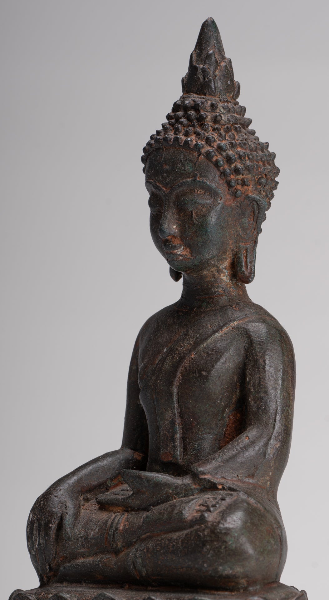 Buddha Statue - Antique Laos Style Enlightenment Buddha Statue - 27cm/11"