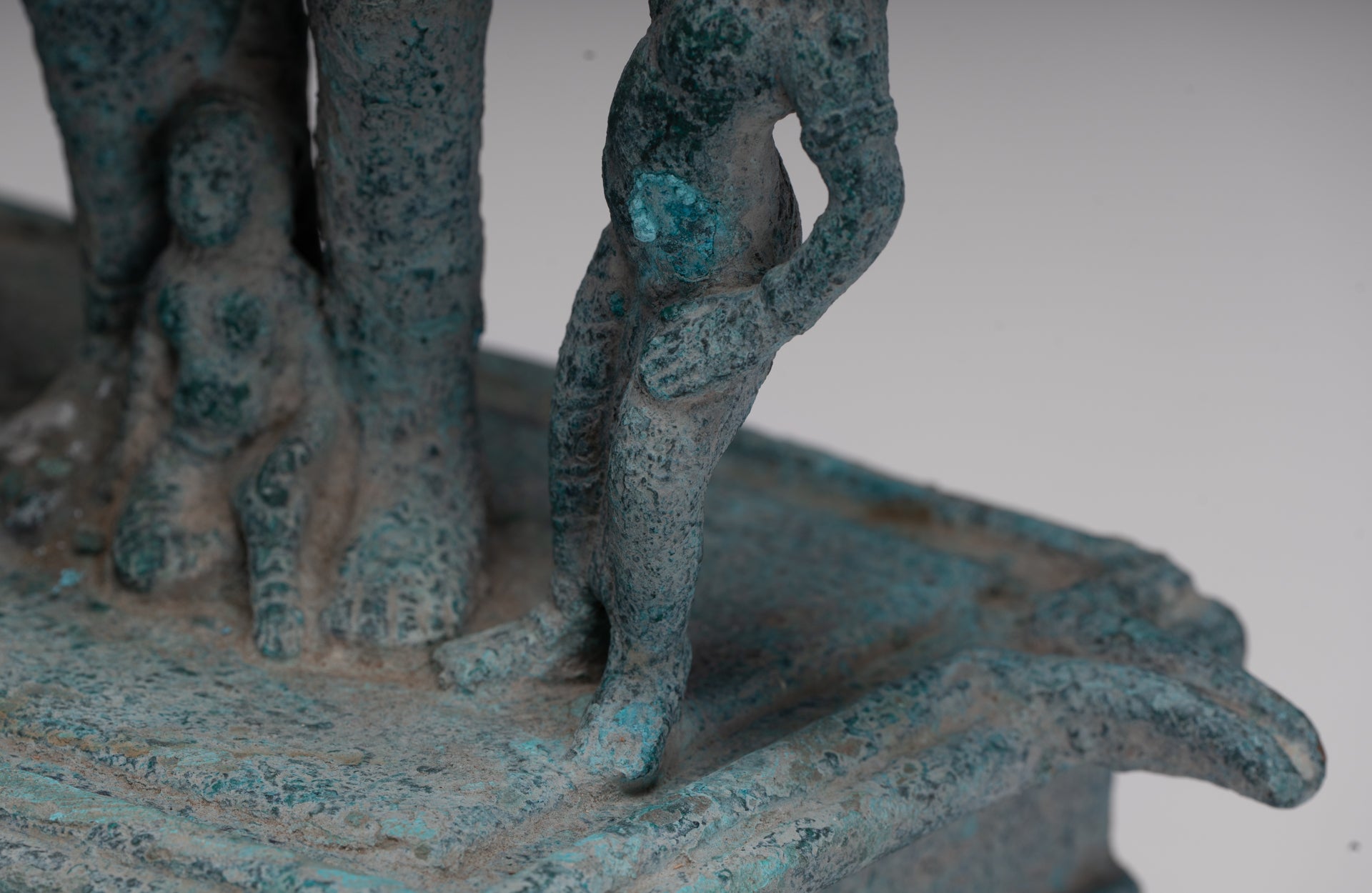 Vishnu Statue - Antique Phnom Da Style Khmer Vishnu with Gadanari and Chakrapurusha - 39cm/16"