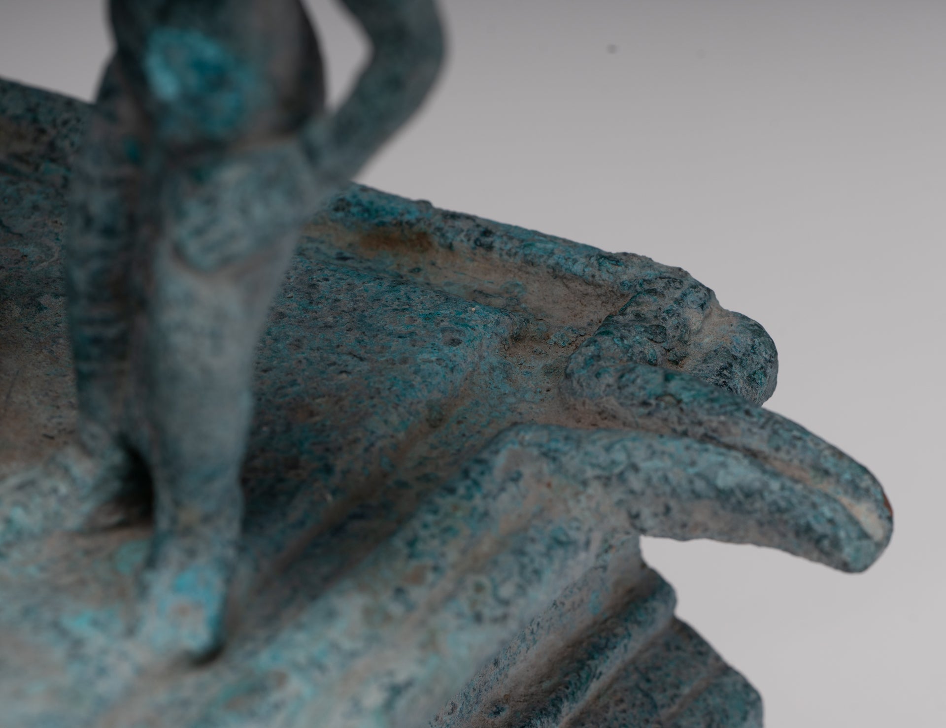 Vishnu Statue - Antique Phnom Da Style Khmer Vishnu with Gadanari and Chakrapurusha - 39cm/16"