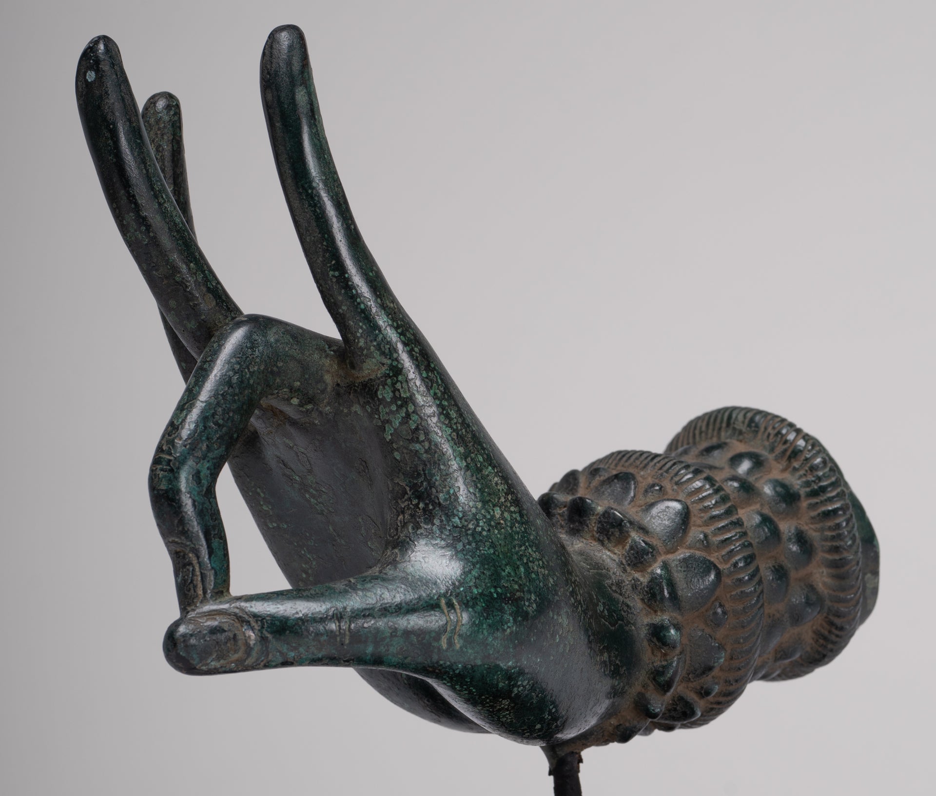 Mounted Antique Thai Style Southeast Asia Bronze Thai Teaching Hand - 24cm/10"