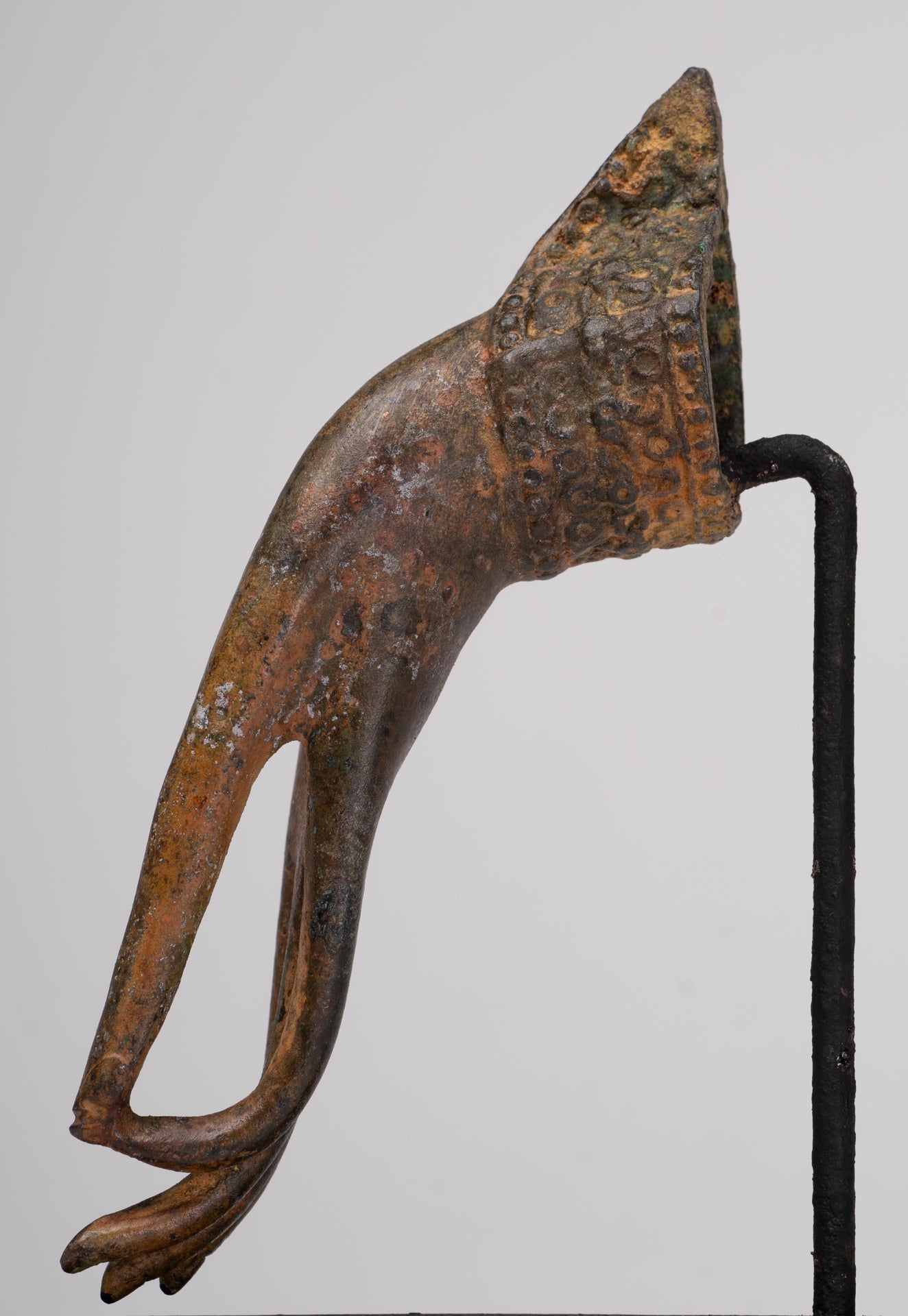 Mounted Antique Thai Style Southeast Asia Bronze Thai Teaching Hand - 19cm/8"