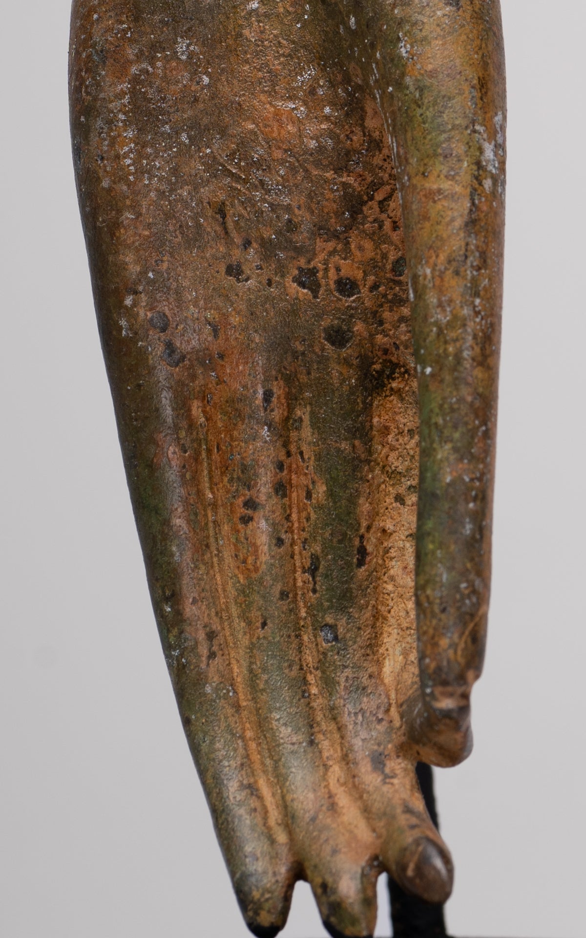 Mounted Antique Thai Style Southeast Asia Bronze Thai Teaching Hand - 19cm/8"