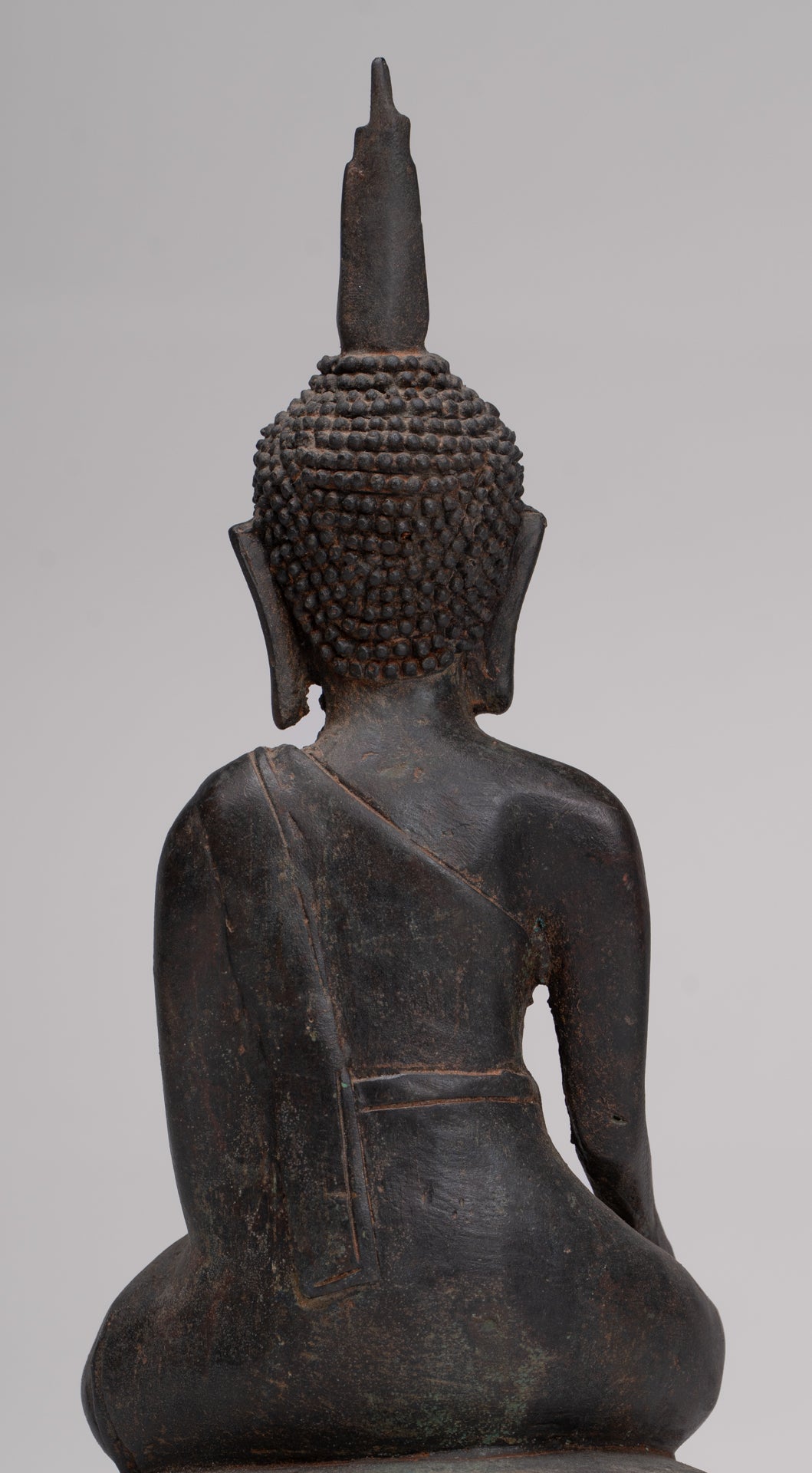 Buddha Statue - Antique Thai Style Chiang Rung Seated Enlightenment Buddha Statue - 32cm/13"