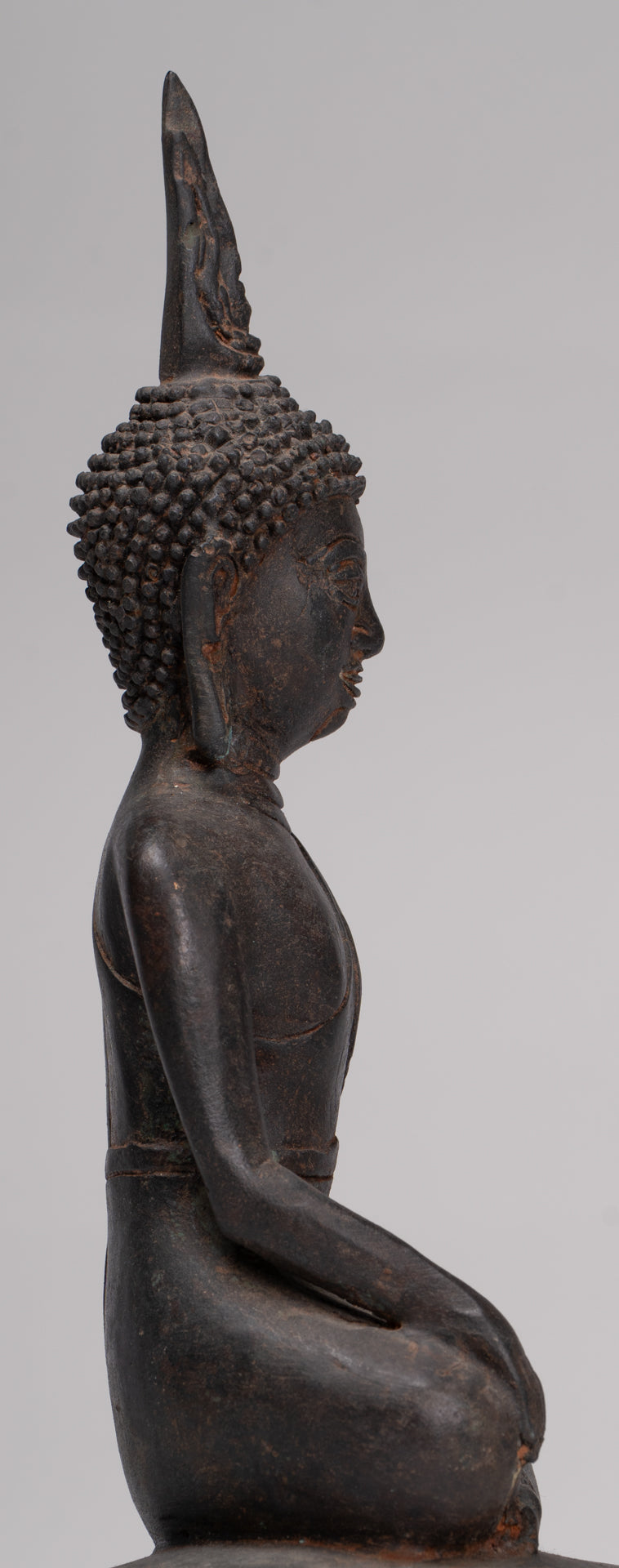 Buddha Statue - Antique Thai Style Chiang Rung Seated Enlightenment Buddha Statue - 32cm/13"