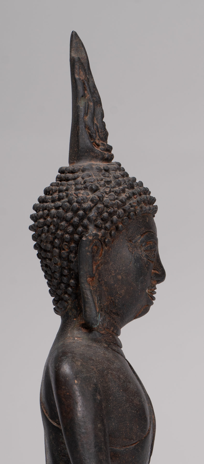 Buddha Statue - Antique Thai Style Chiang Rung Seated Enlightenment Buddha Statue - 32cm/13"