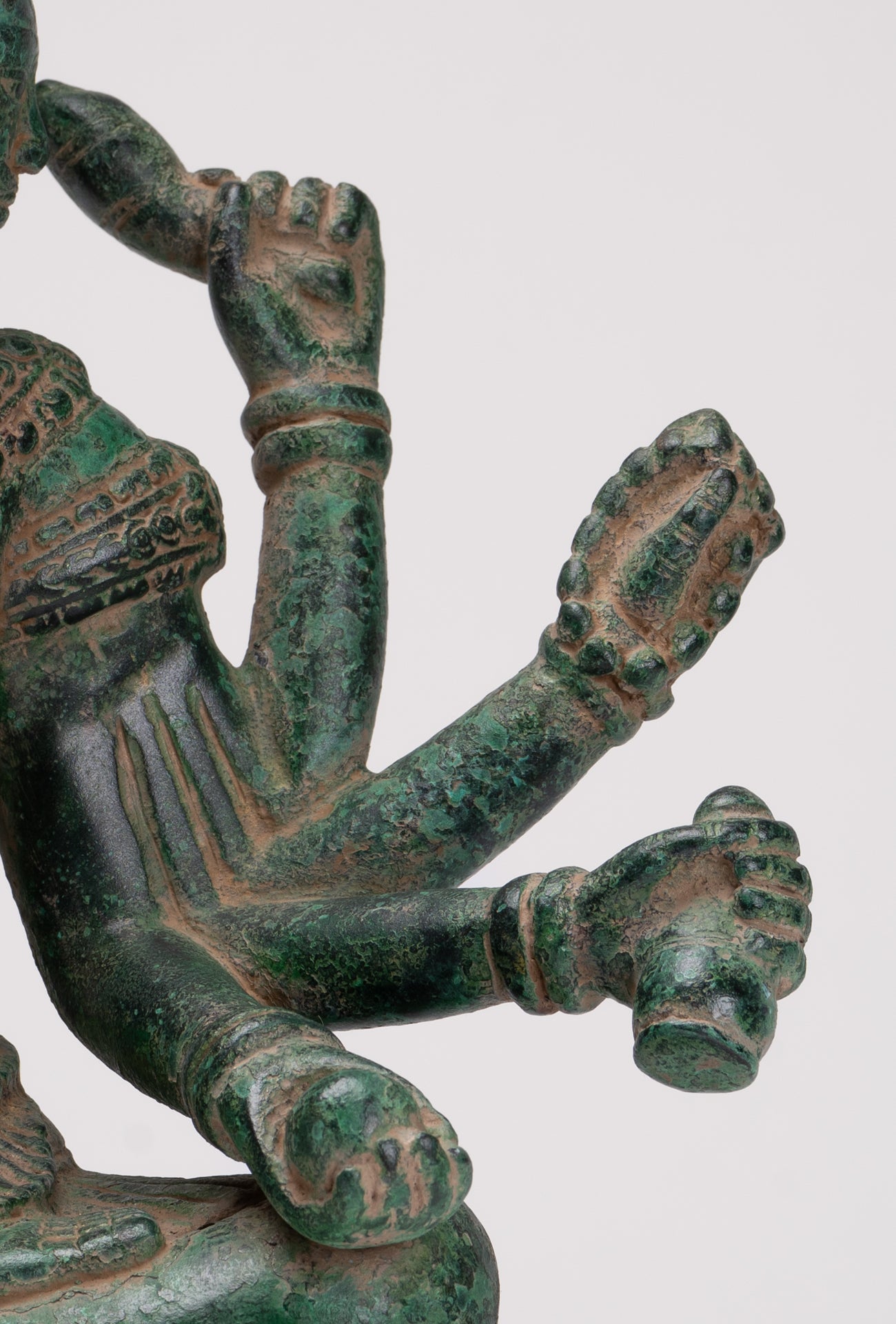 Brahma Statue - Antique Khmer Style Bronze 8 Arm Bayon Brahma - Hindu God Creation - 31cm/12"